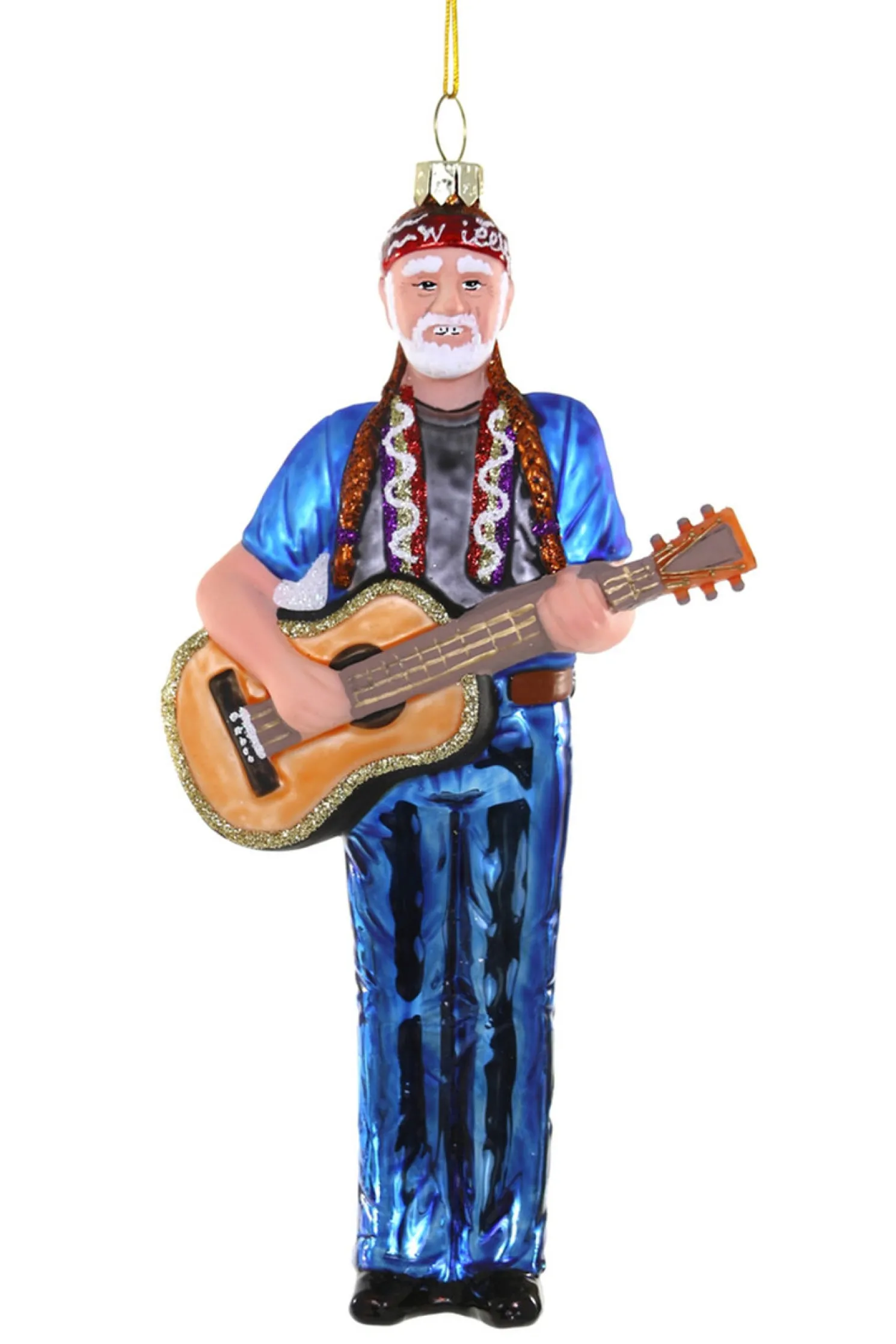 Cody Foster 7" Willie Nelson Glass Christmas Ornament GO-9778