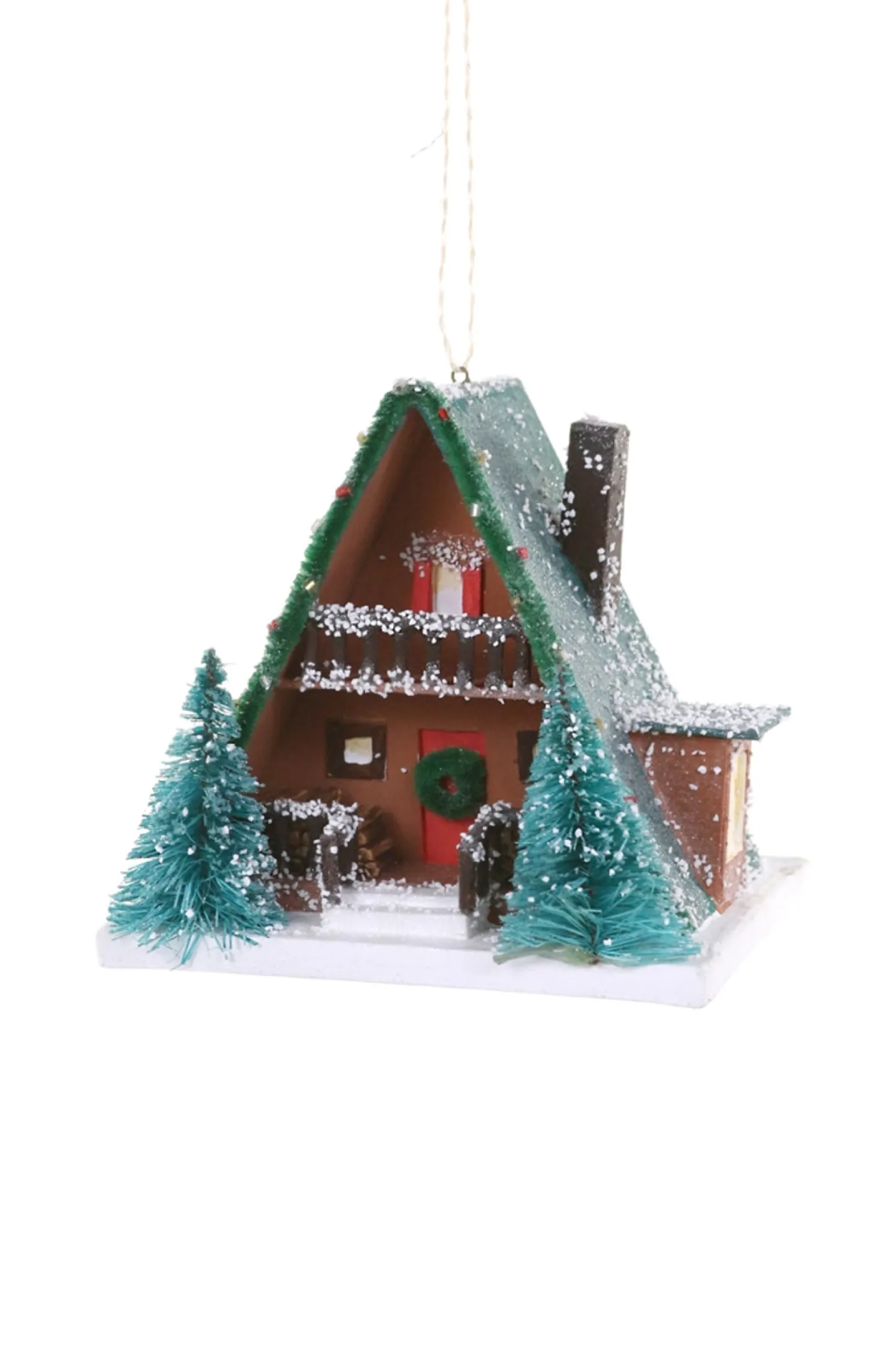 Cody Foster A Frame Vintage Kitsch Christmas House Ornament PO-4813