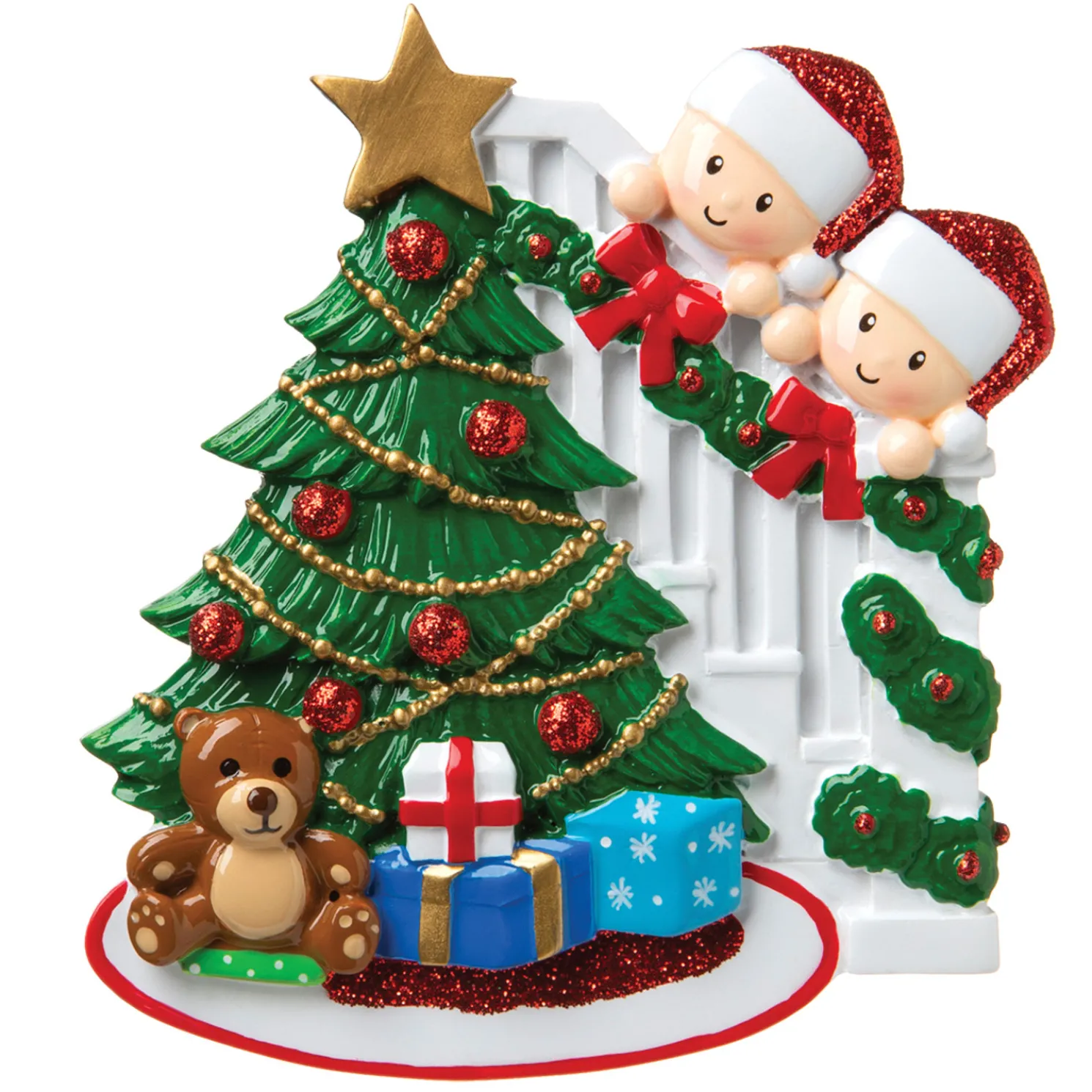 Couple Around the Christmas Tree Personalized Ornament OR1789-2