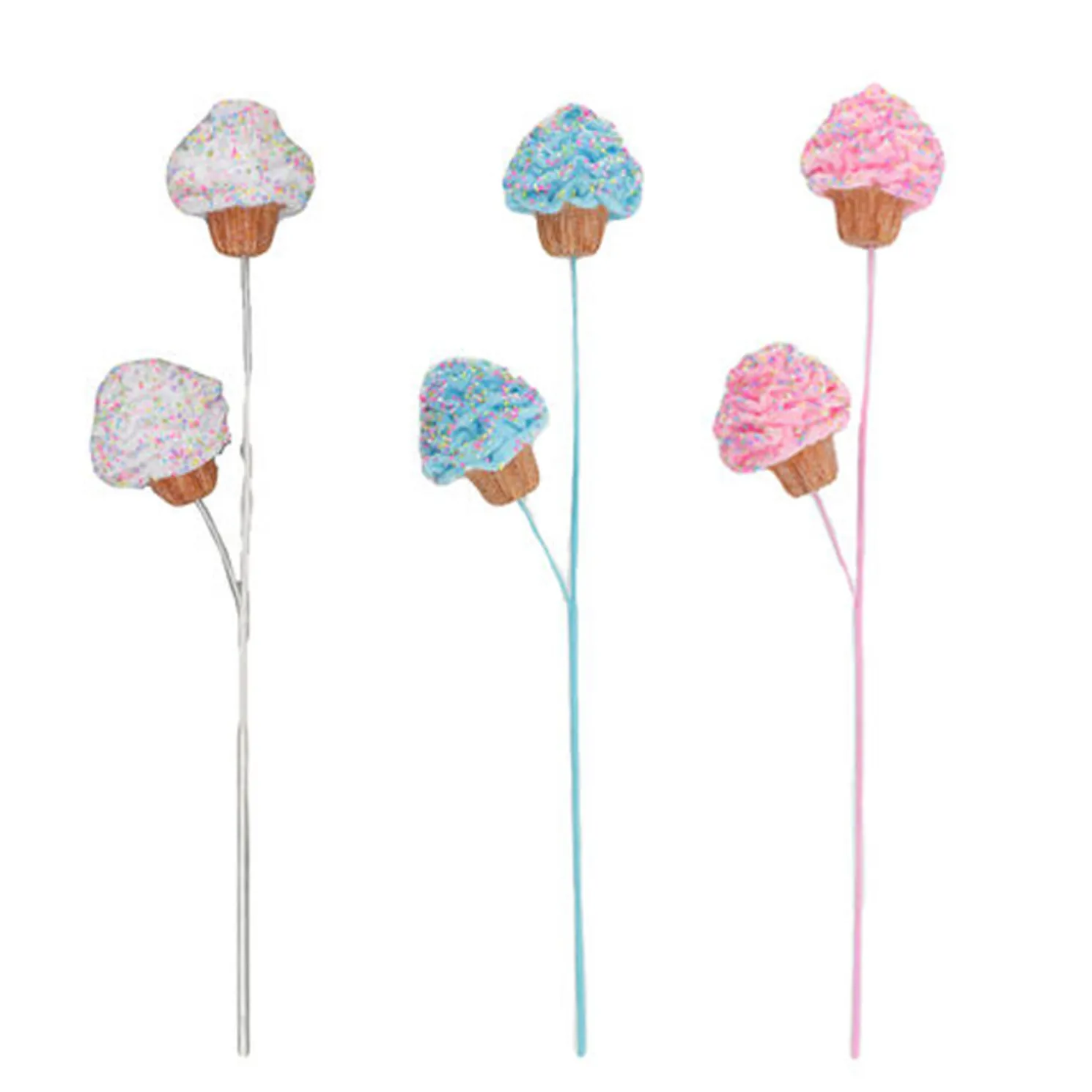December Diamonds 25" White, Blue, or Pink Cupcake Christmas Tree Pick