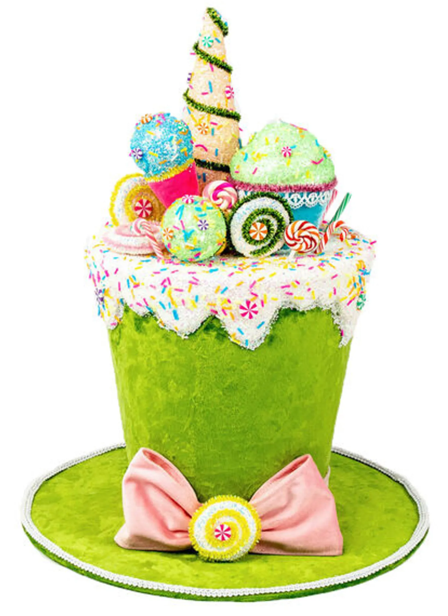 December Diamonds 17.5" Green Candy Hat Christmas Decoration 08-08697