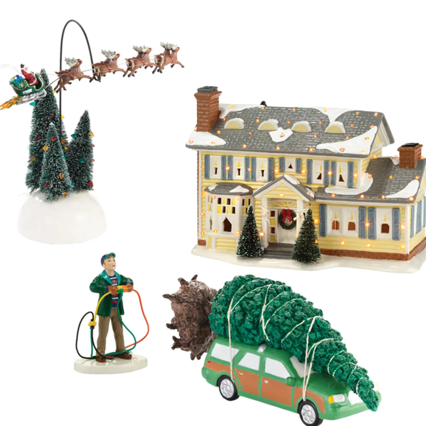 Department 56 4 Piece Christmas Vacation Village Starter Set