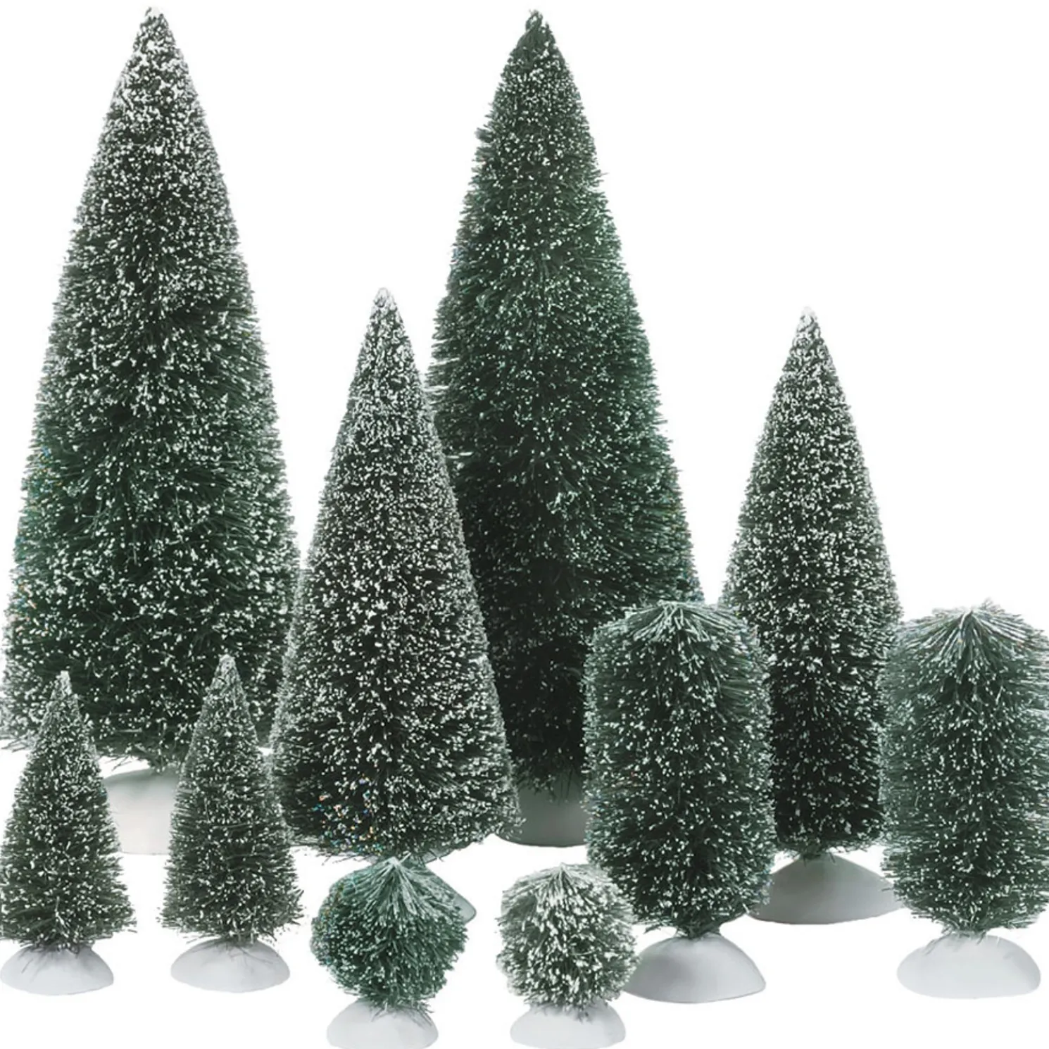 Department 56 Bag of Frosted Topiaries & Trees Accessory 10pc Set