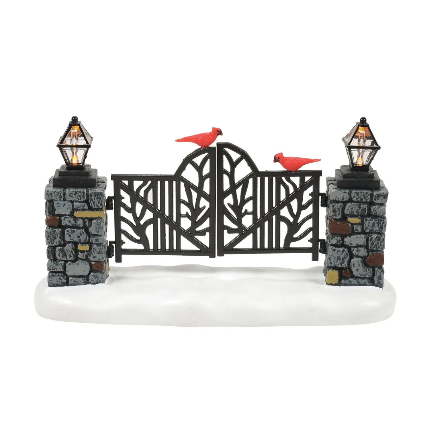 Department 56 Christmas Village Cardinal Lit Christmas Gate Accessory 6013635
