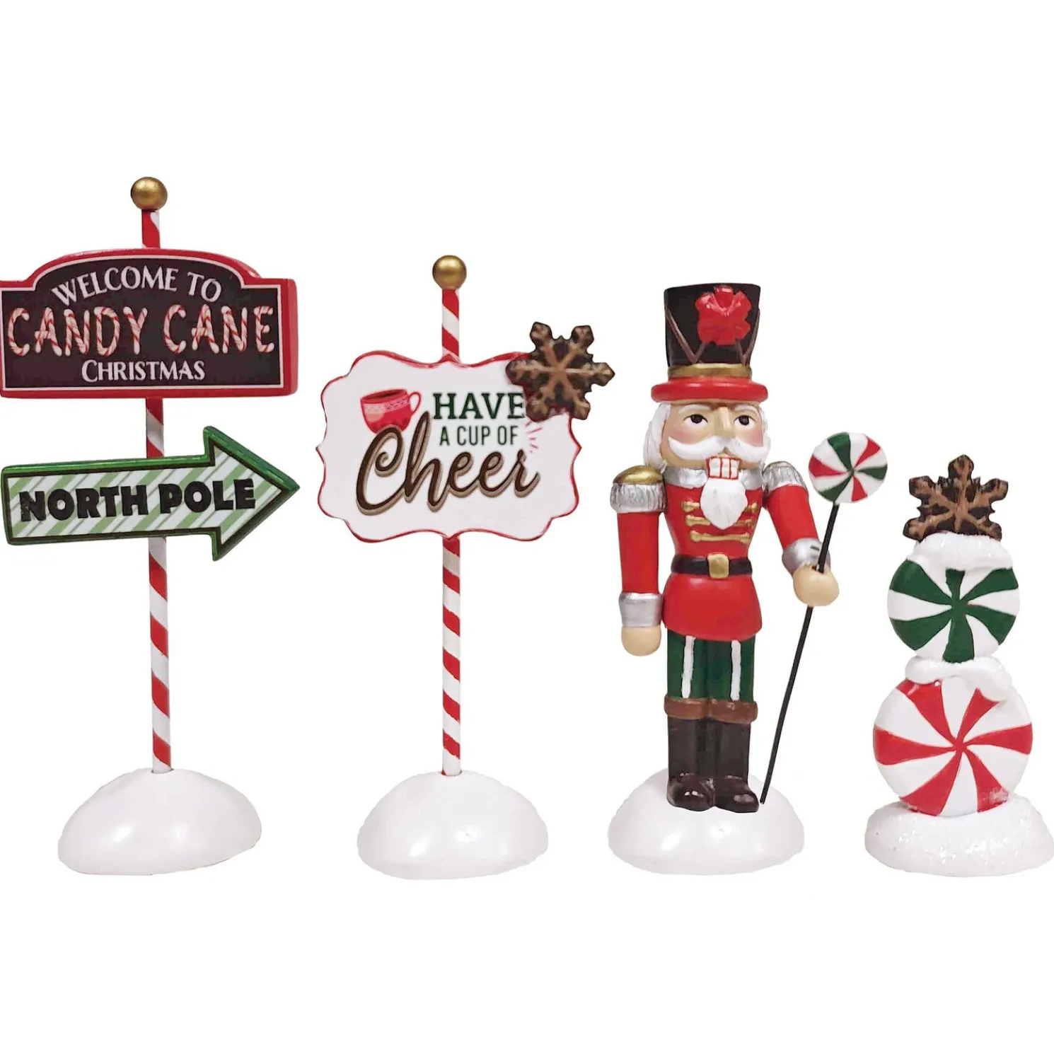 Department 56 Christmas Village Peppermint Panache Set of 4 6013618