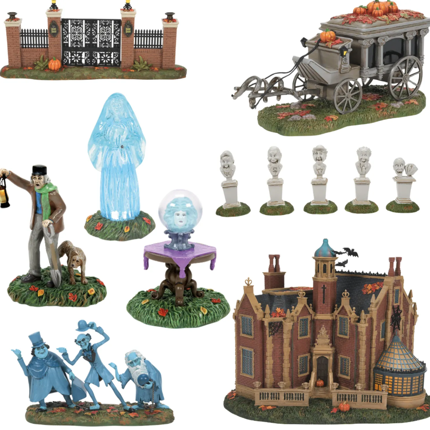 Department 56 Disney World Haunted Mansion Village 8 Pc Set