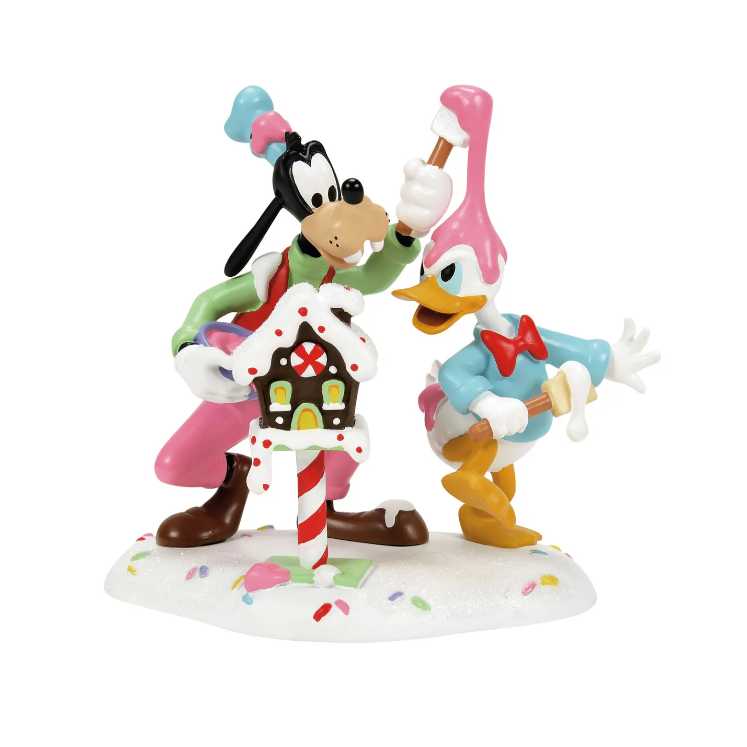Department 56 Disney Village Goofy & Donald Make A Mess Figure 6013665