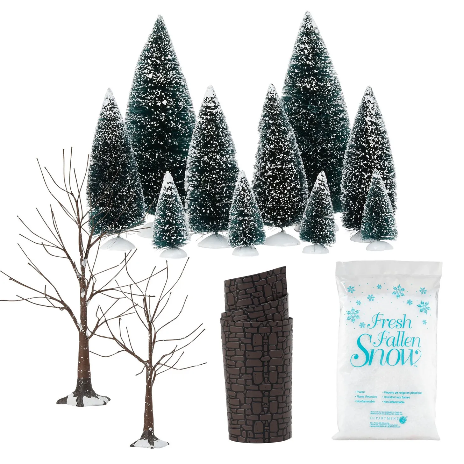 Department 56 Landscape Trees Snow Road Village Accessories 56.52590