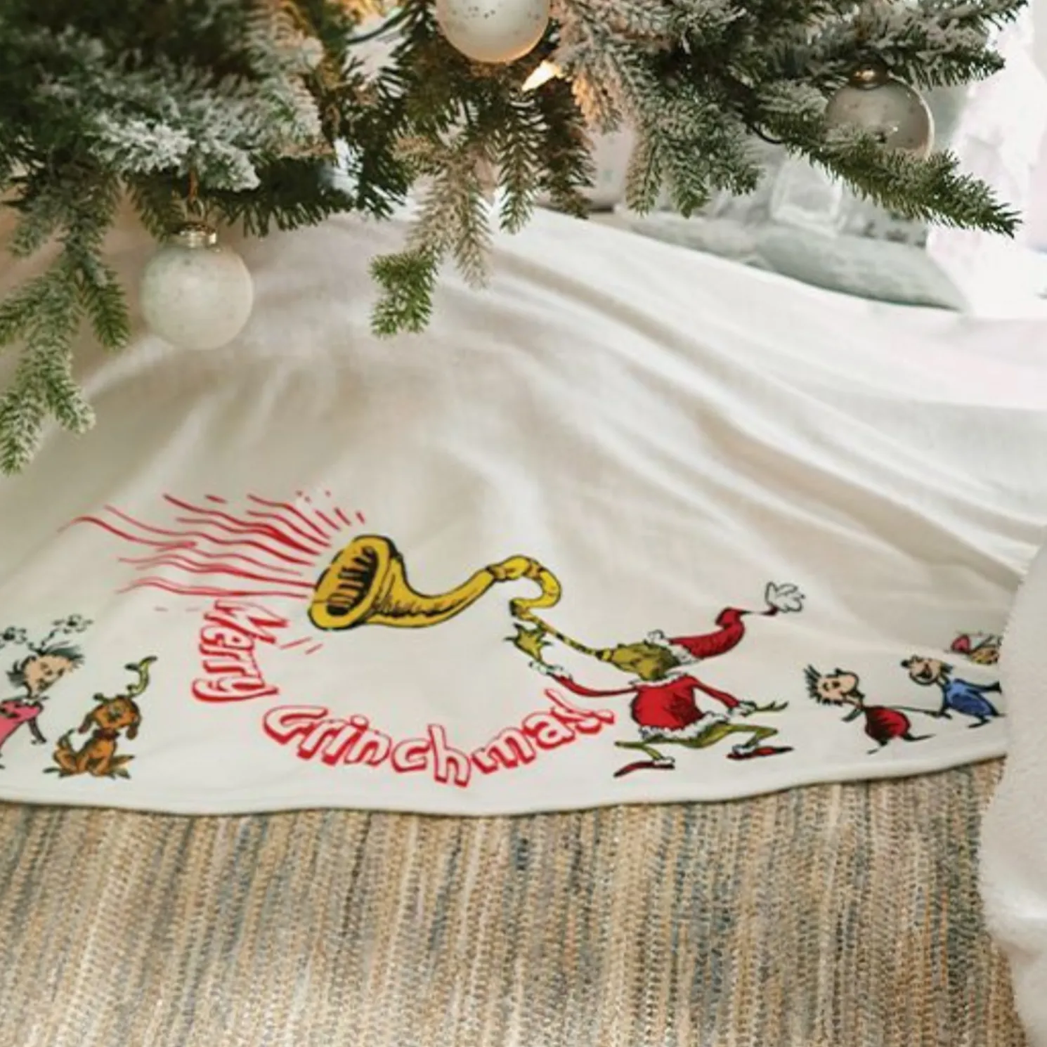 Department 56 Merry Grinchmas Christmas Trees Skirt 6015836