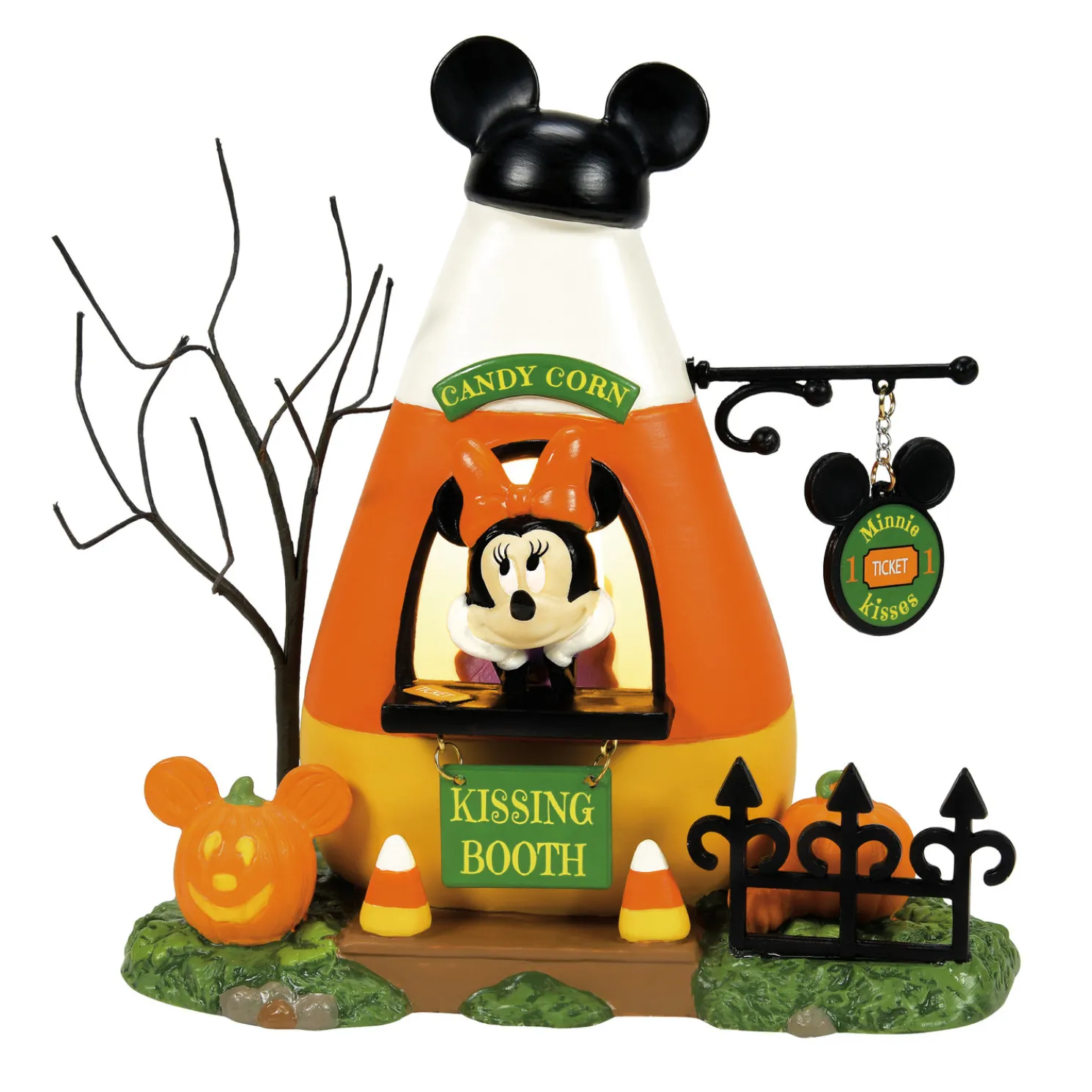 Department 56 Mickey's Pumpkintown Minnie's Kissing Booth 2024 Set
