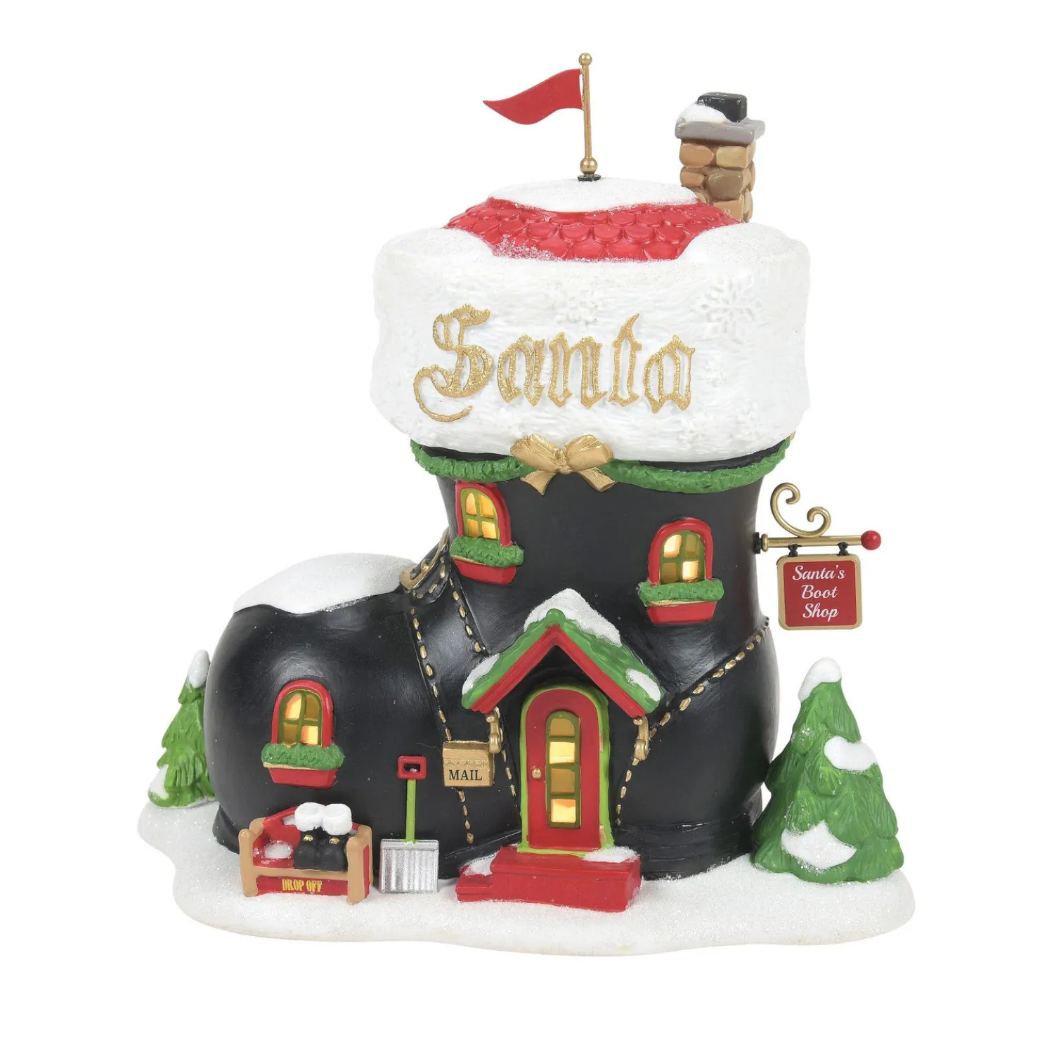 Department 56 North Pole Village First Edition Santa's Boot Shop Building 6013444FE
