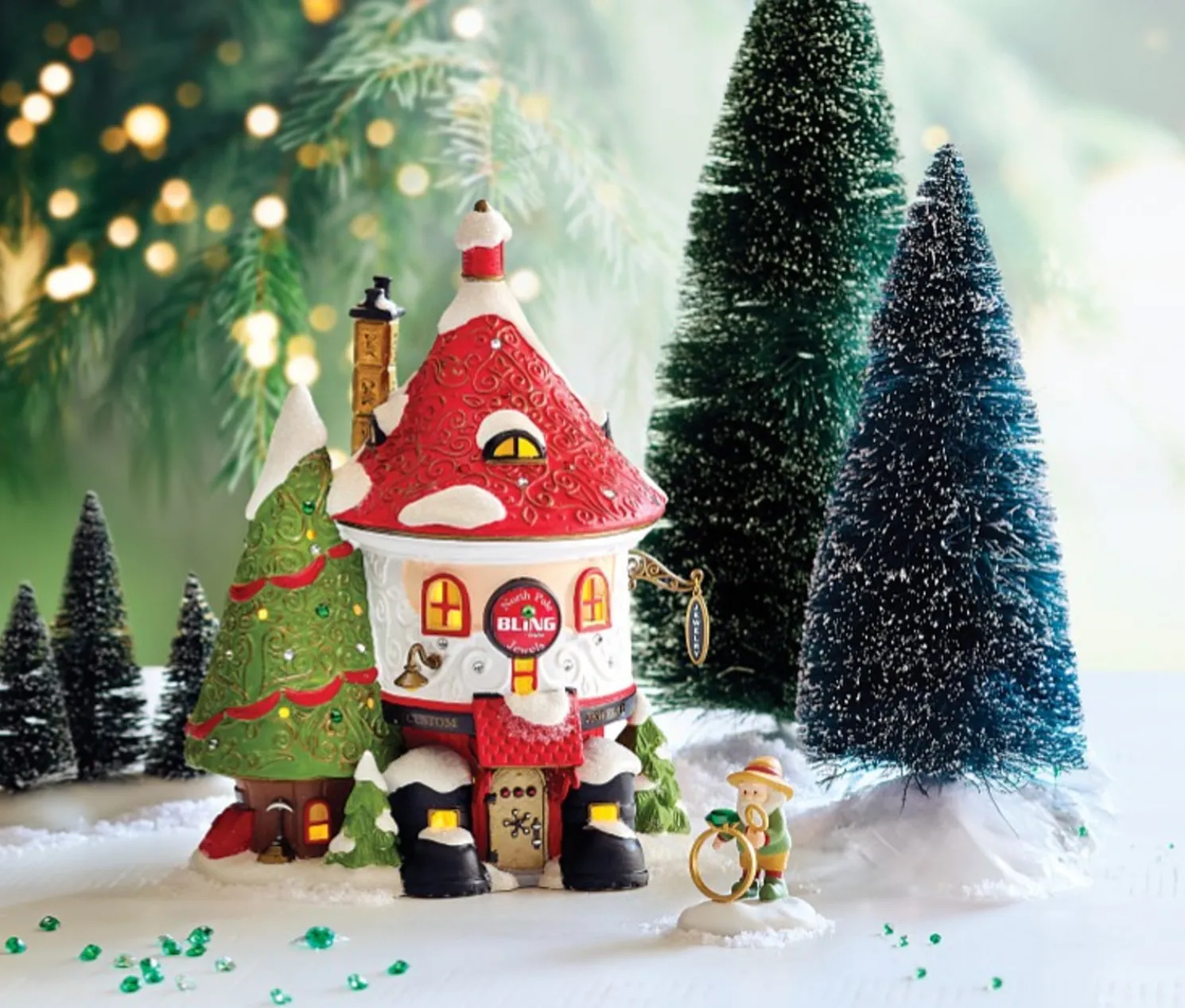 Department 56 North Pole Village Blingtastic Jewelers 35 Year Limited Building 6015622