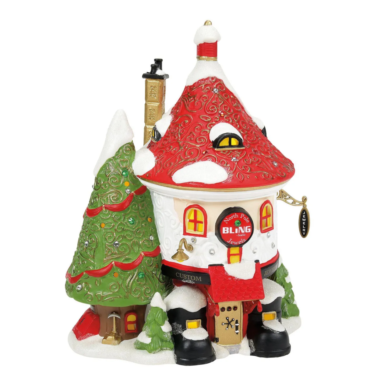 Department 56 North Pole Village Blingtastic Jewelers 35 Year Limited Building 6015622