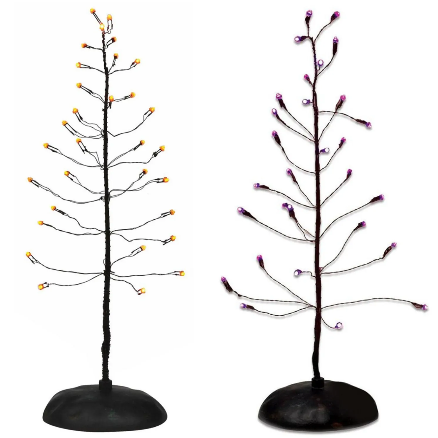 Department 56 Orange or Purple Twinkle Bright Lighted Halloween Tree Village Accessory