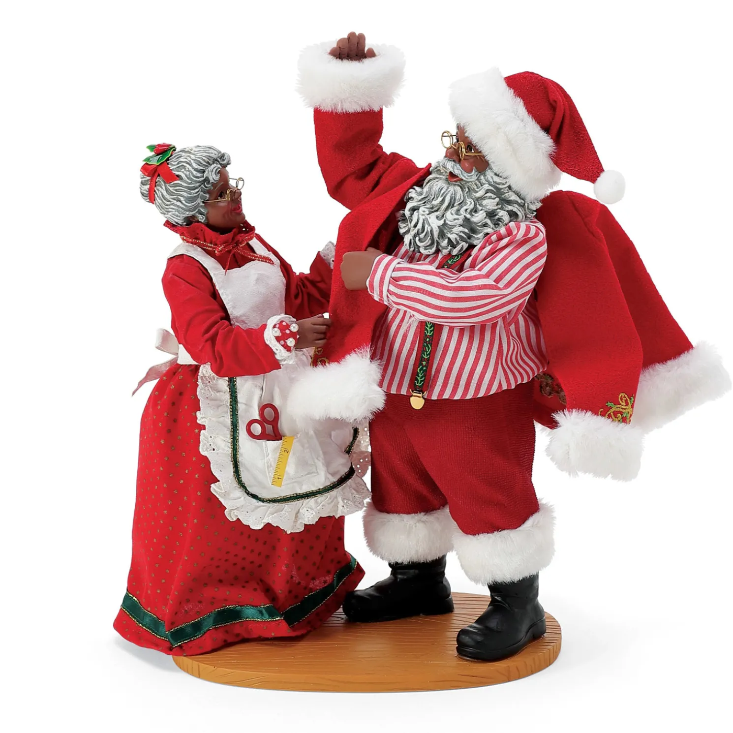 Department 56 Possible Dreams African American Santa Santa's New Suit Figure 6015878