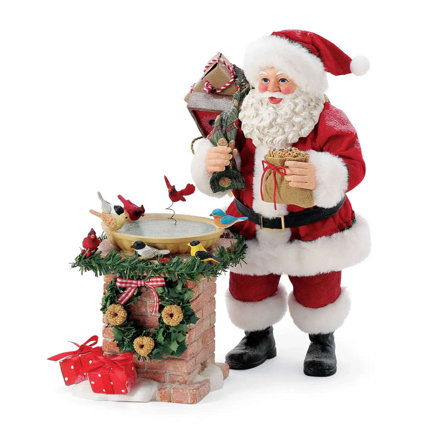Department 56 Possible Dreams Santa Bird Bath Figure 6016498