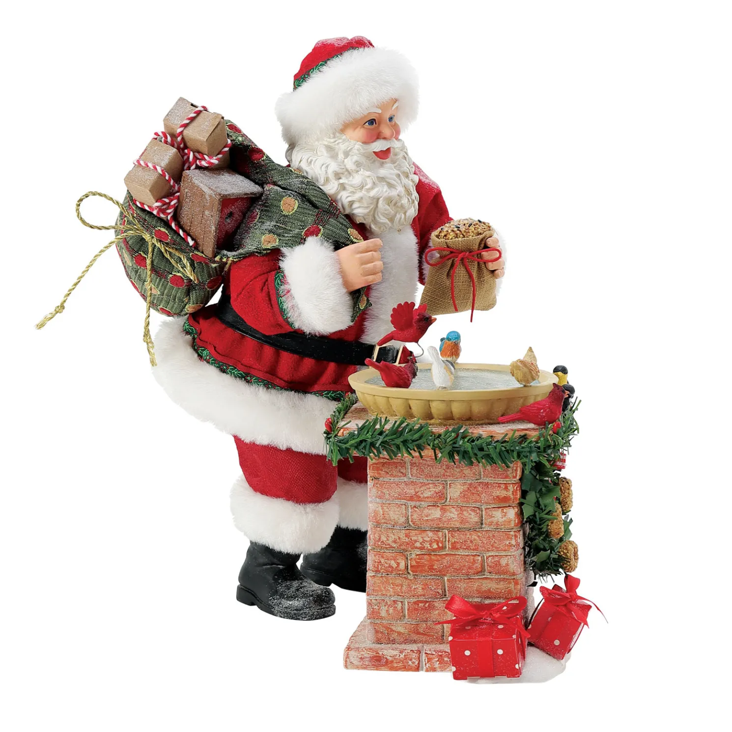 Department 56 Possible Dreams Santa Bird Bath Figure 6016498