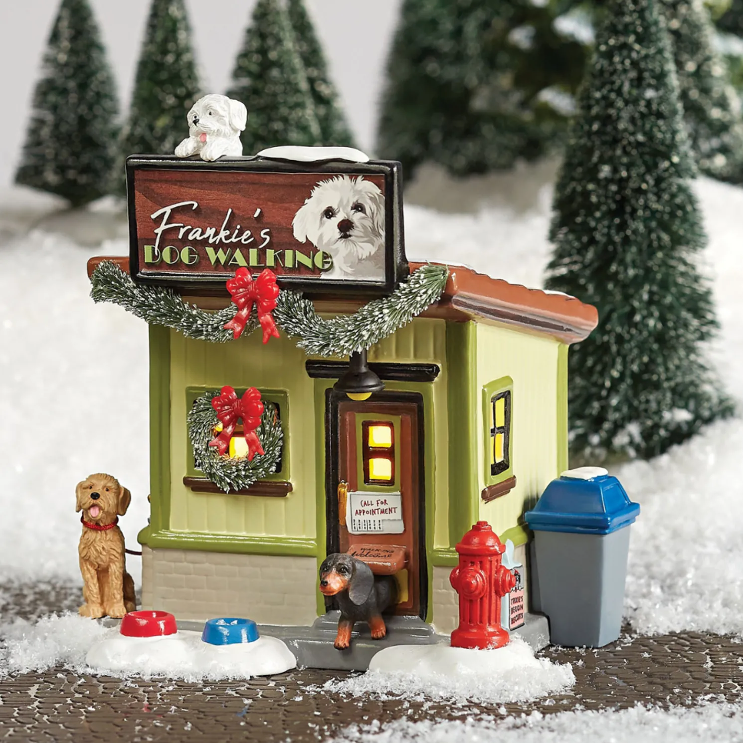 Department 56 Snow Village Frankie's Dog Walking Co. Building 6013584