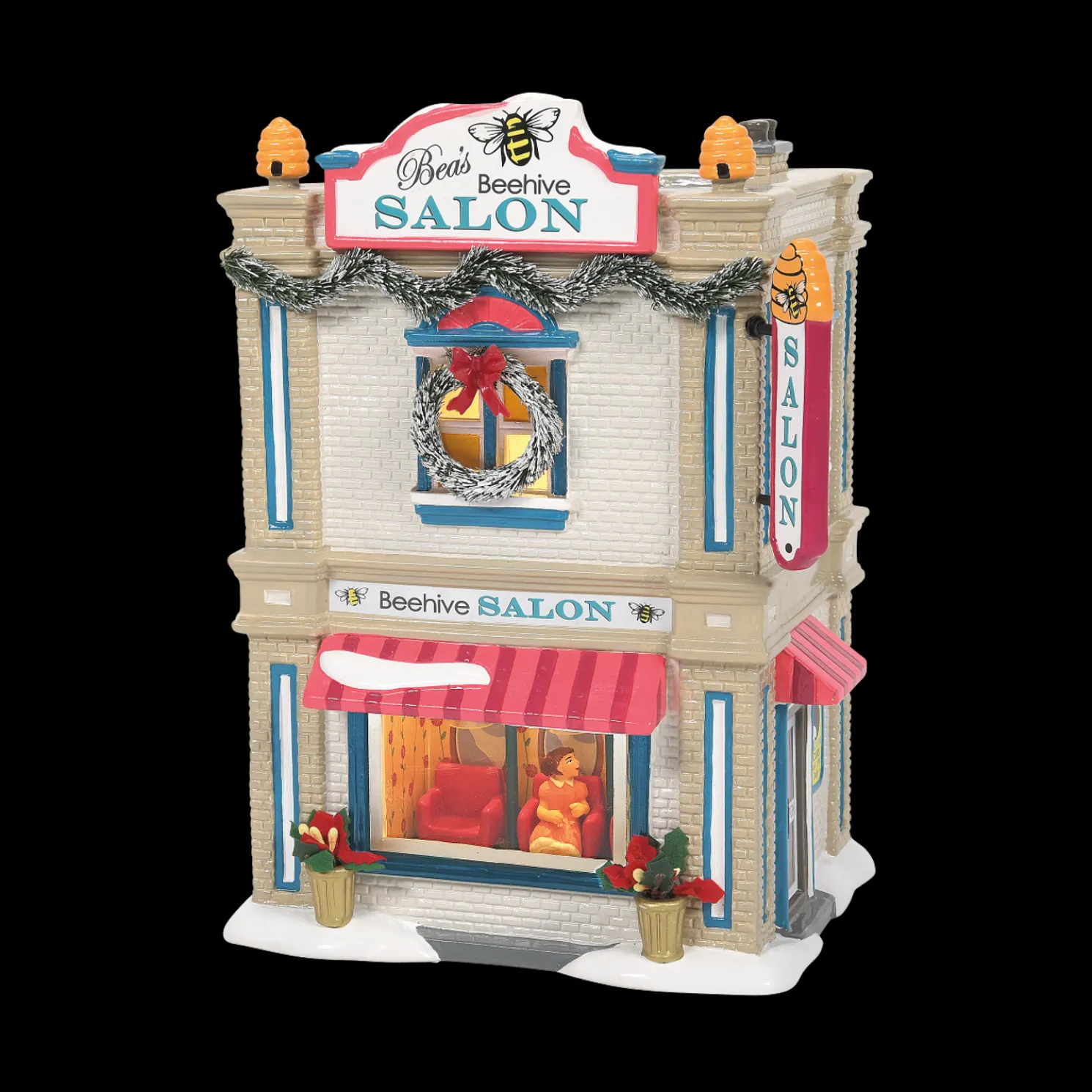 Department 56 Snow Village Bea's Beehive Salon Building 6009714