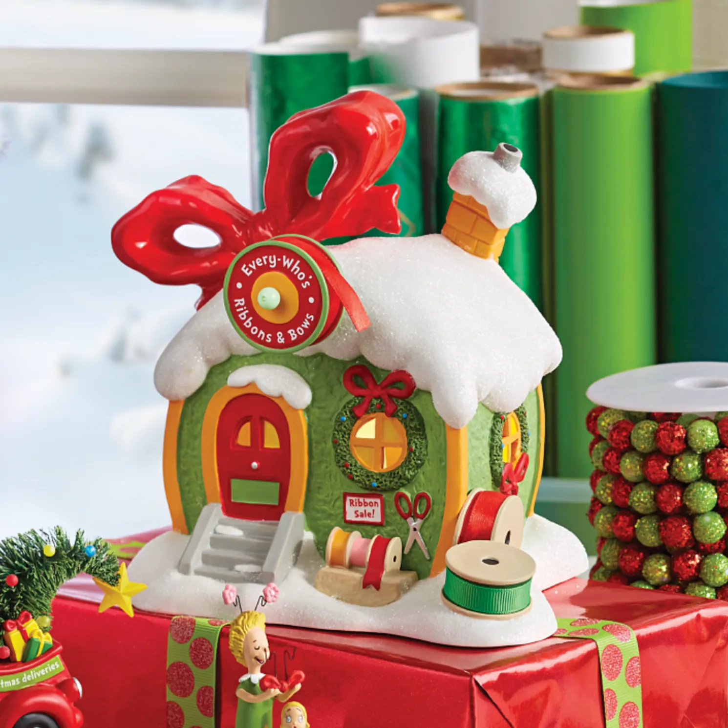 Department 56 The Grinch Village Every Who's Ribbon & Bows Building 6009728