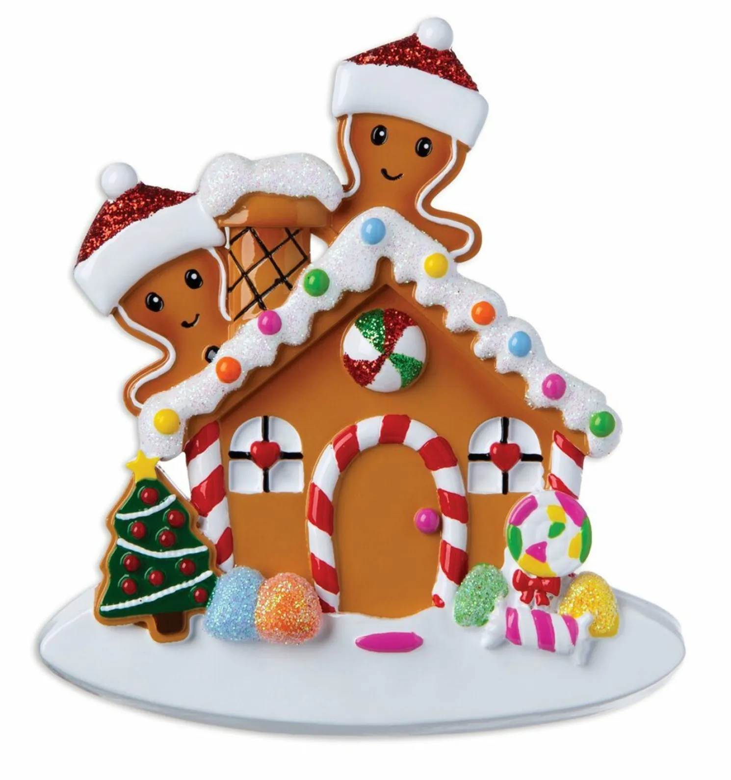 Gingerbread House Couple Personalized Christmas Ornament OR1872-2