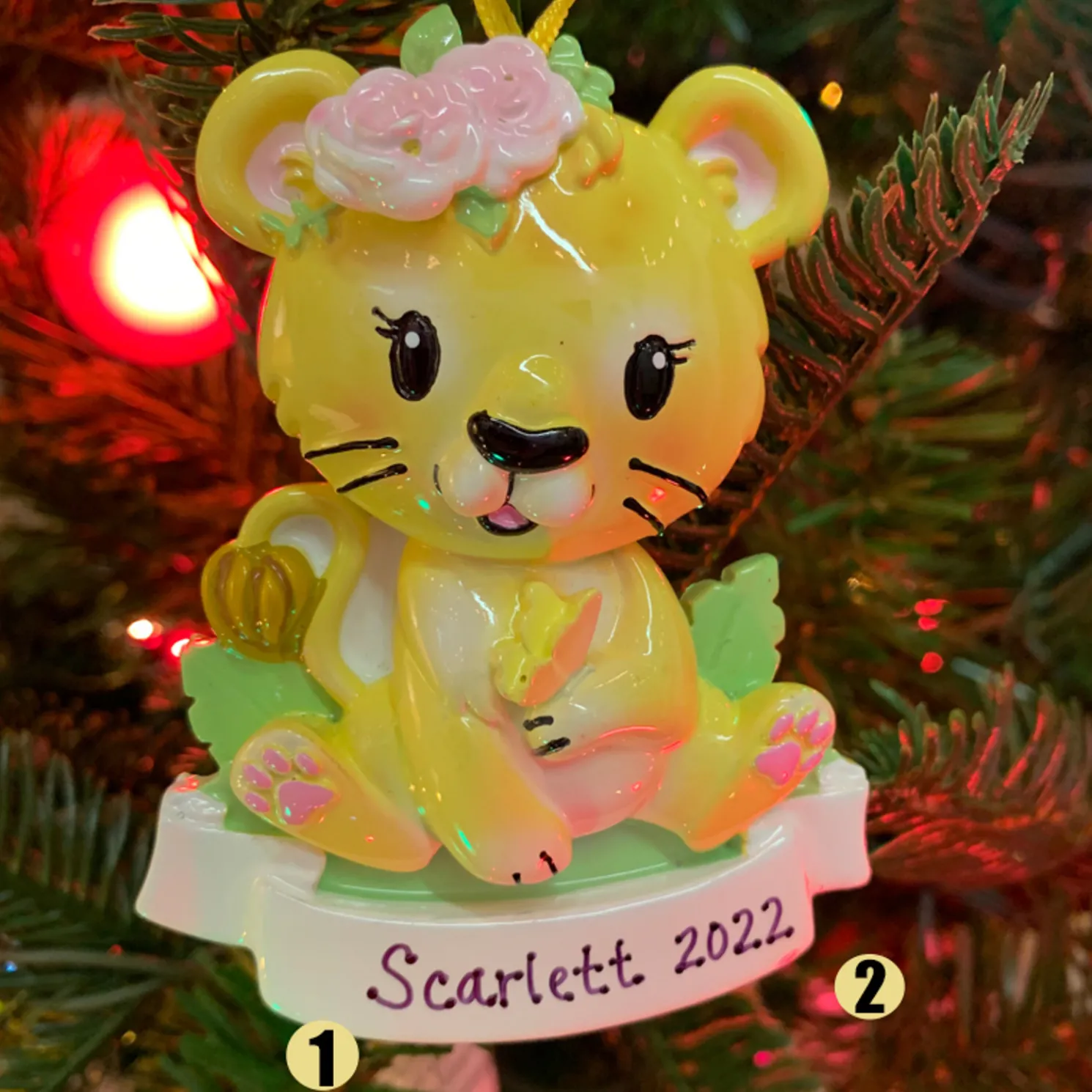 Girl Lion Cub Personalized Christmas Ornament OR2362-F