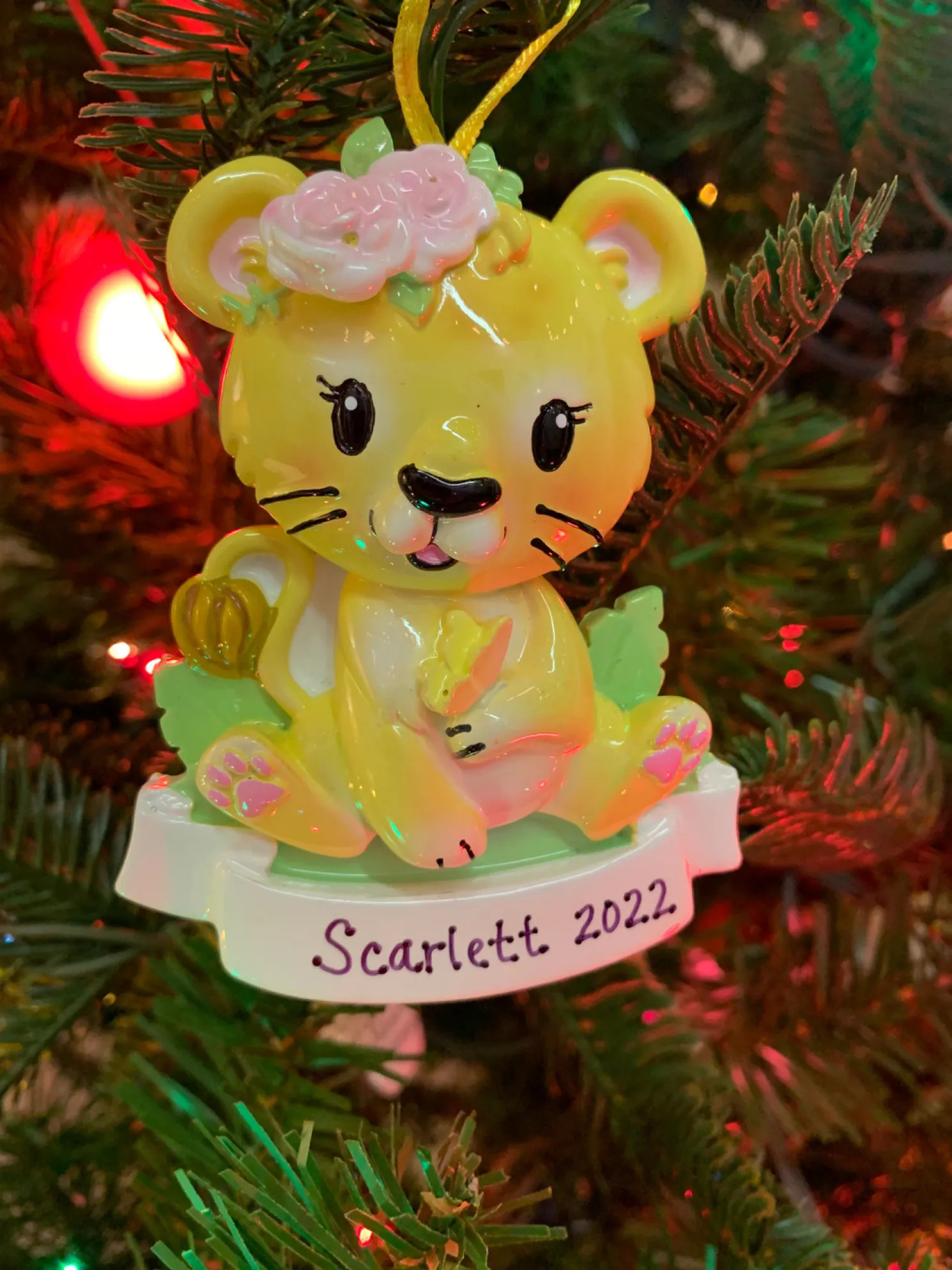 Girl Lion Cub Personalized Christmas Ornament OR2362-F