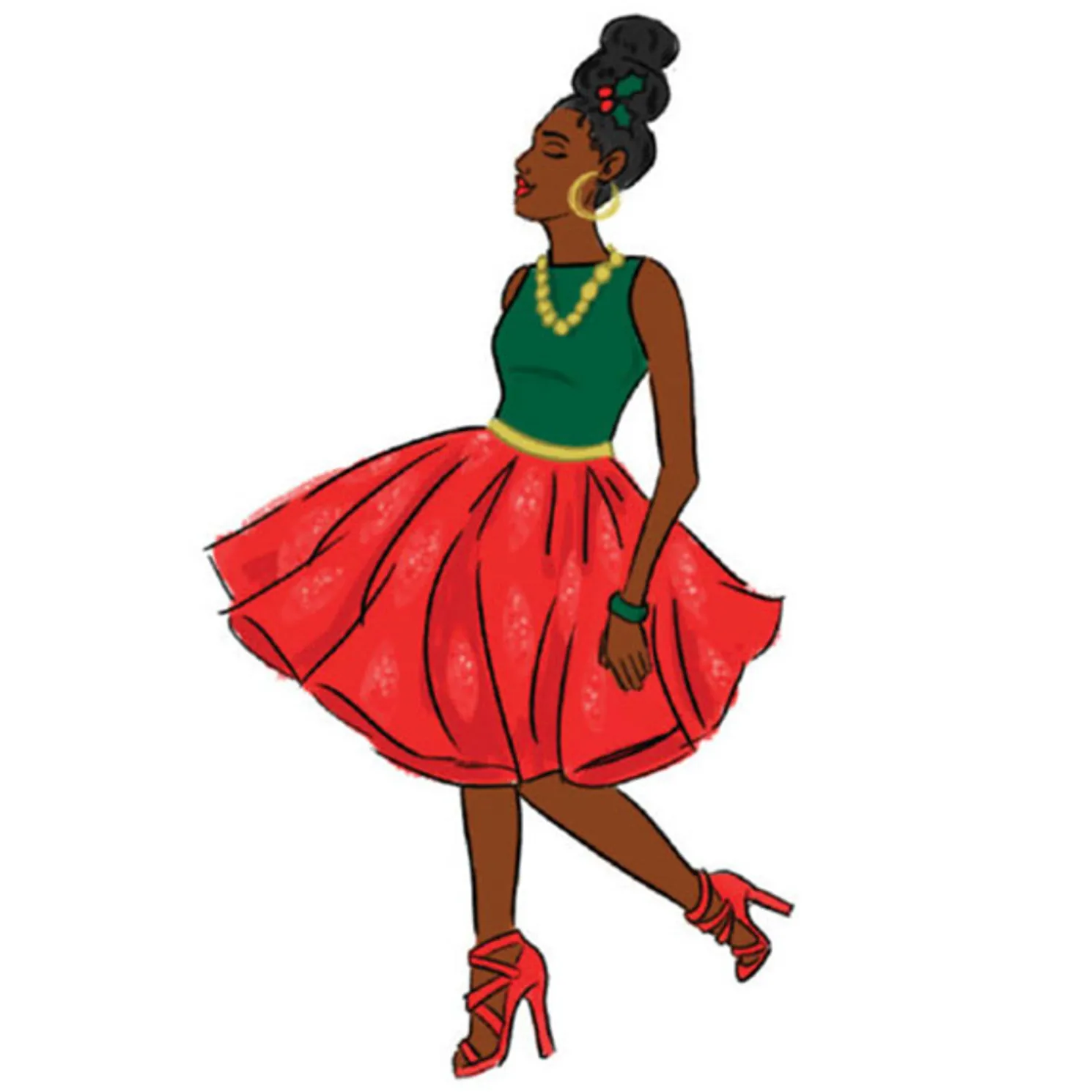 Hallmark 3.5" Mahogany Fashion Woman Christmas Ornament 1HDA1585