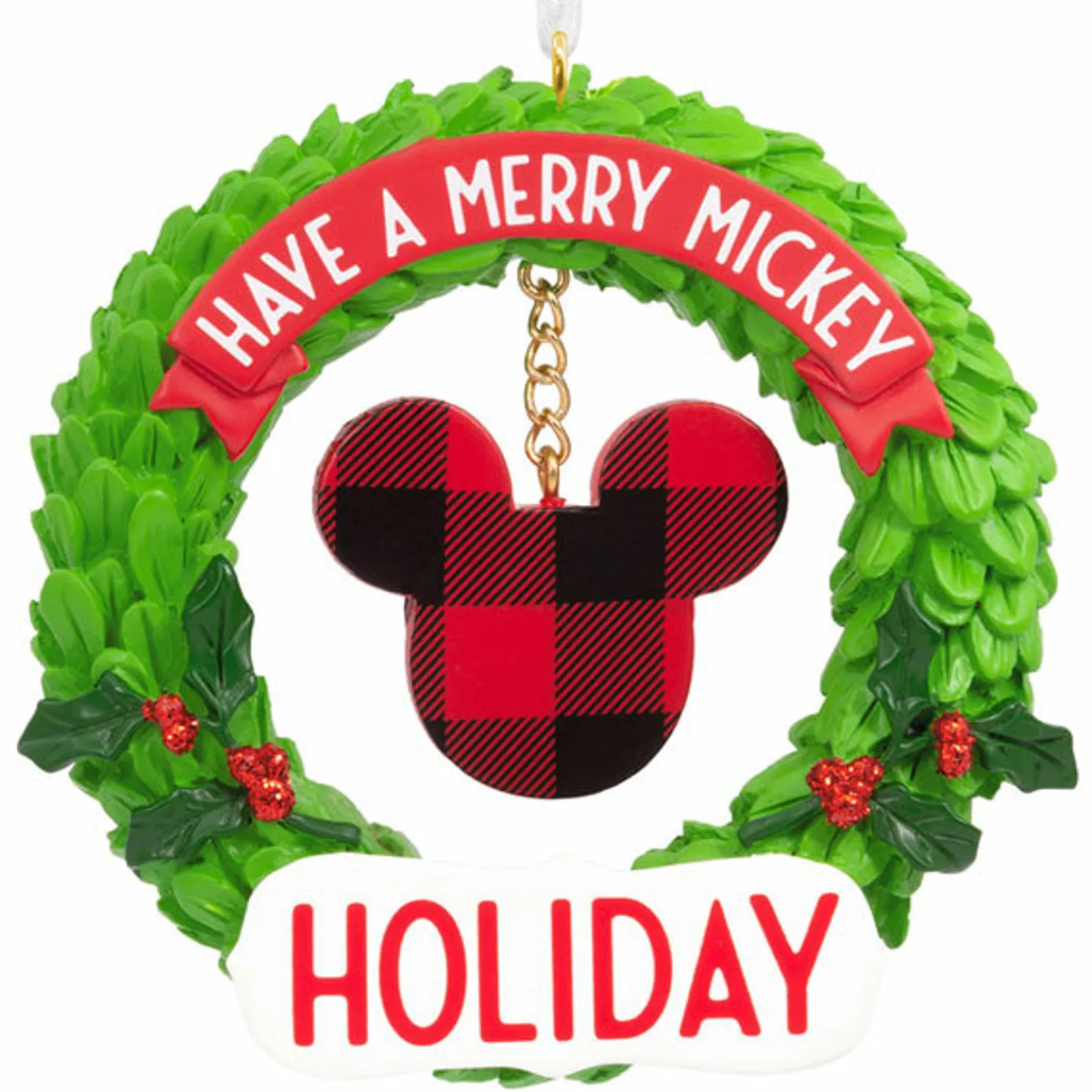 Hallmark 3" Mickey Wreath Icon Christmas Ornament 2HCM9478