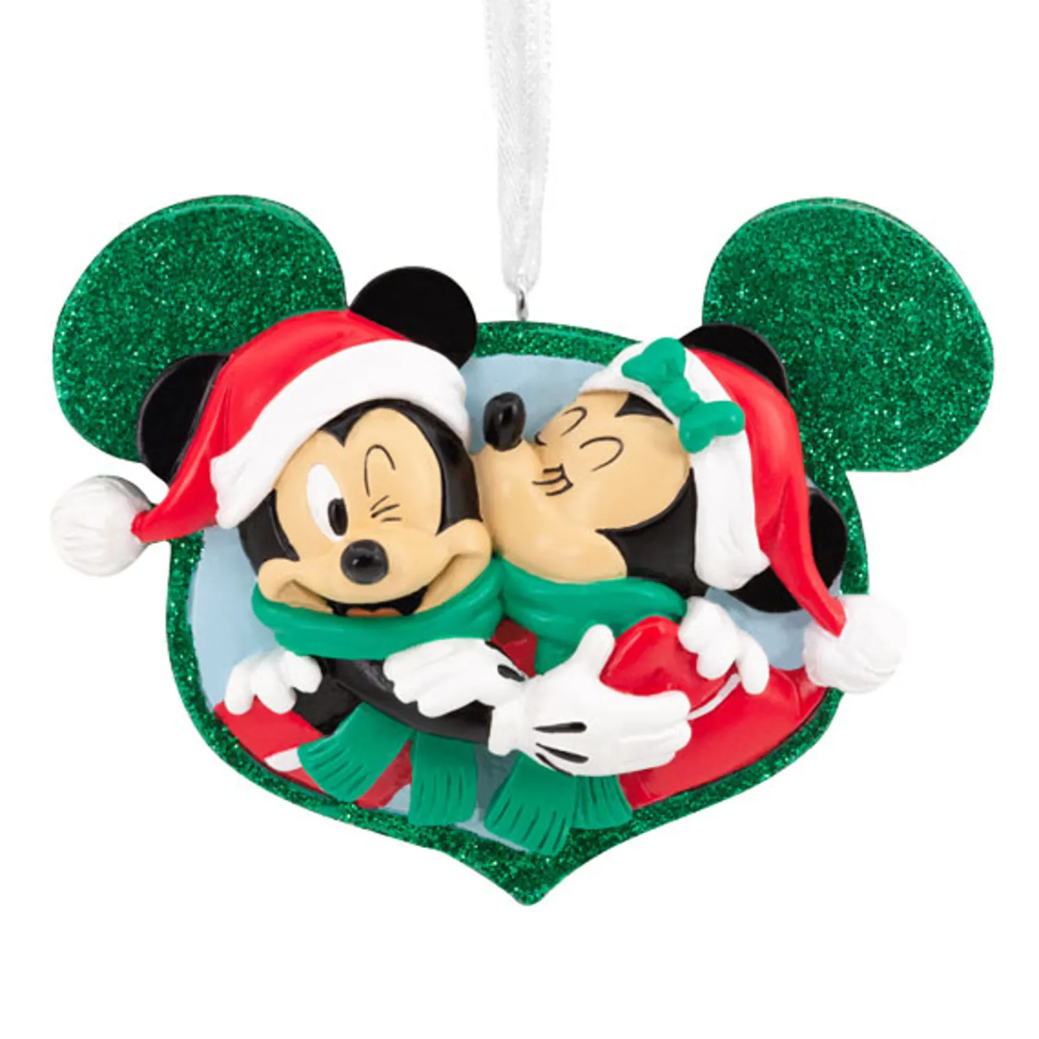 Hallmark 2.75" Minnie Mouse Kissing Mickey Mouse Christmas Ornament 3HCM1249