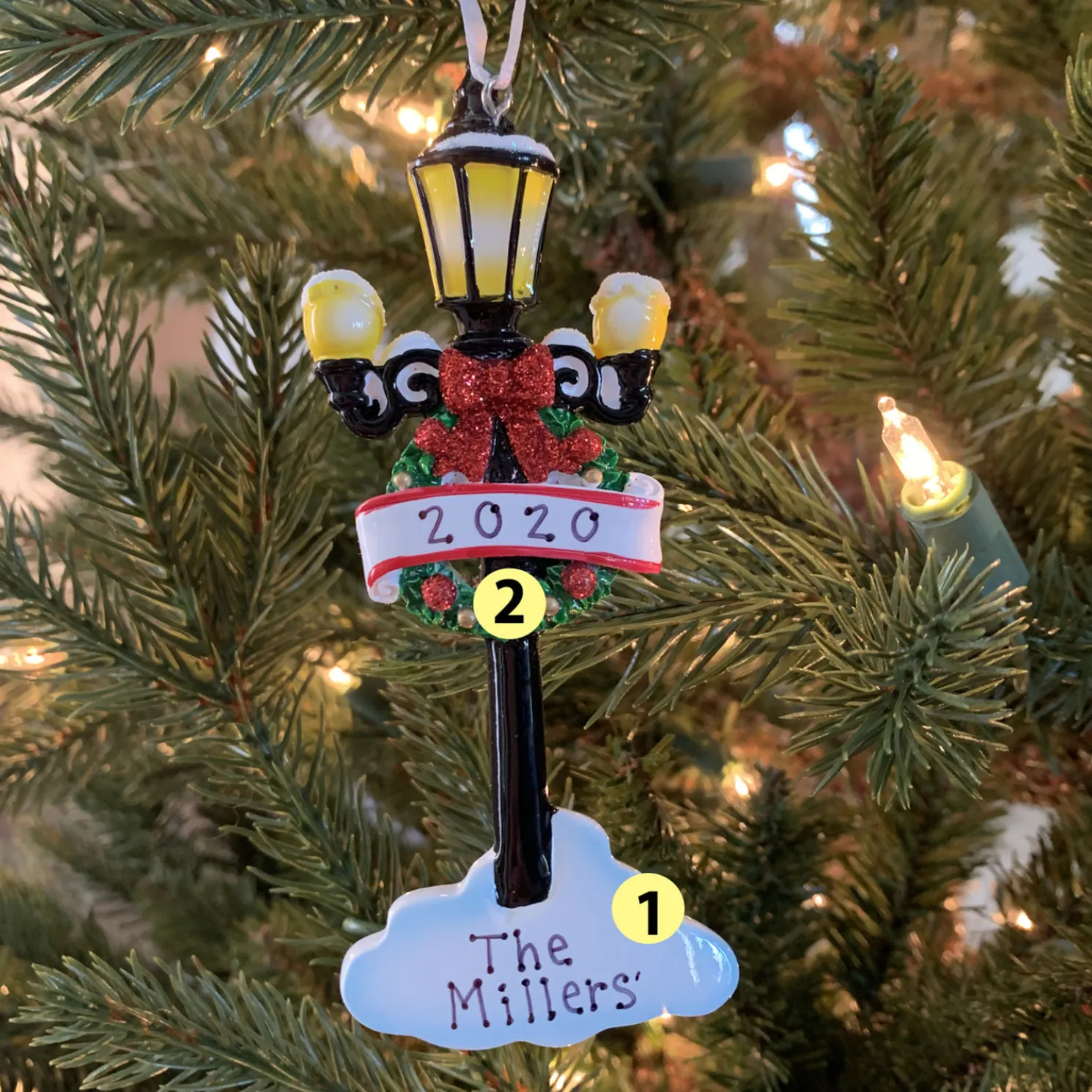 Holiday Light Post Personalized Christmas Ornament OR1862