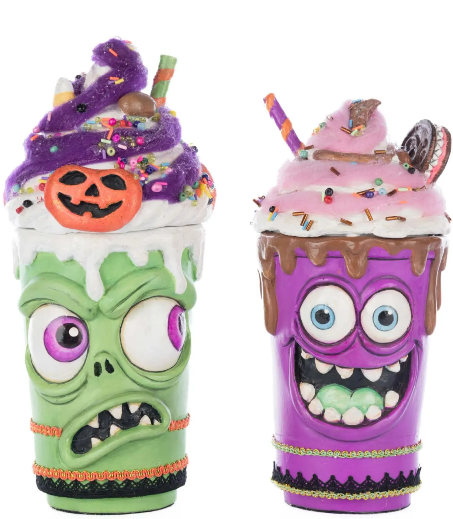 Katherine's Collection 10" Franken Frap and Monster Mocha Halloween Decoration 28-528634