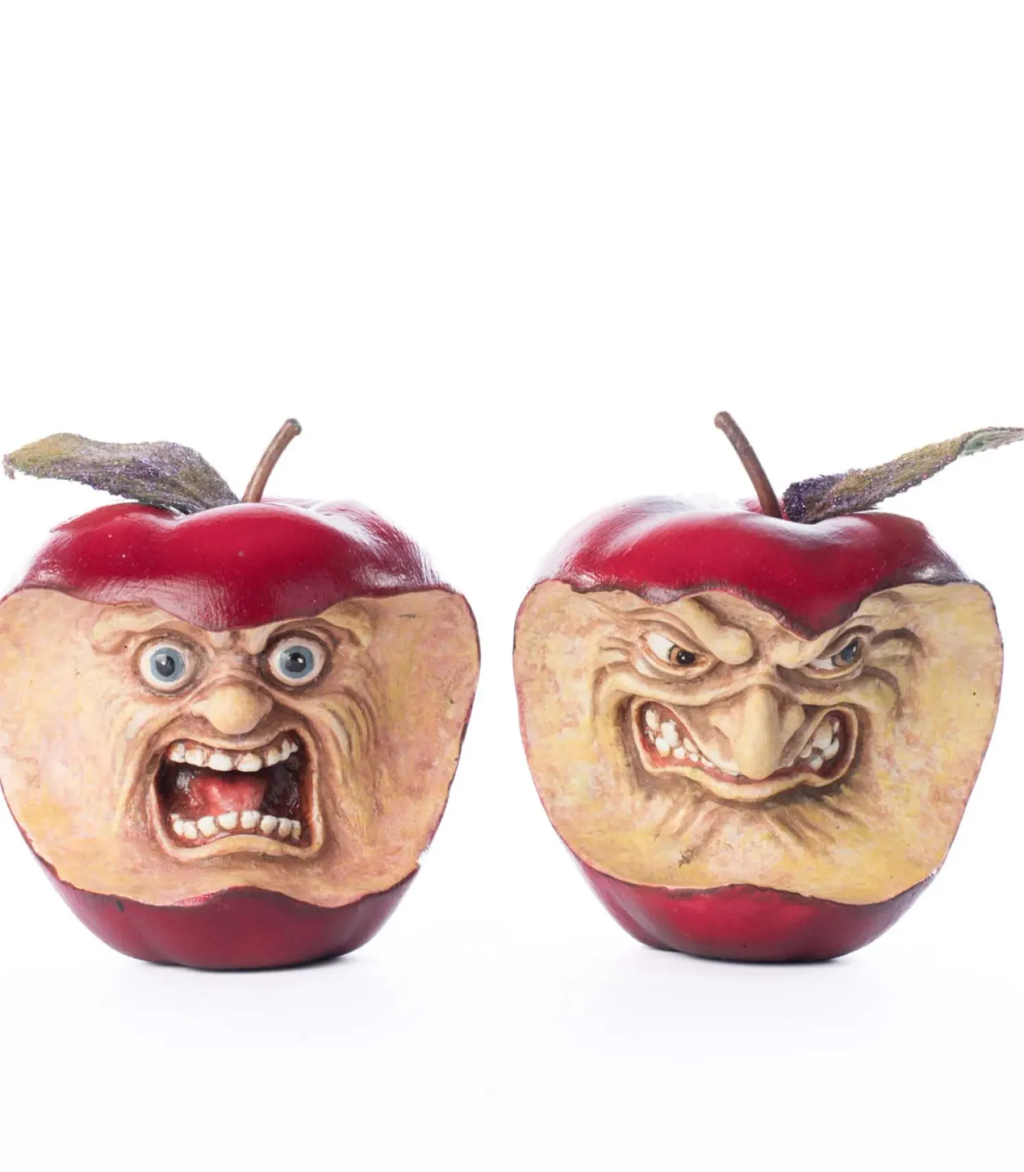 Katherine's Collection 4.75" Toxic Terry and Noxious Nelson Apples Set of 2 Halloween Decoration 28-528606