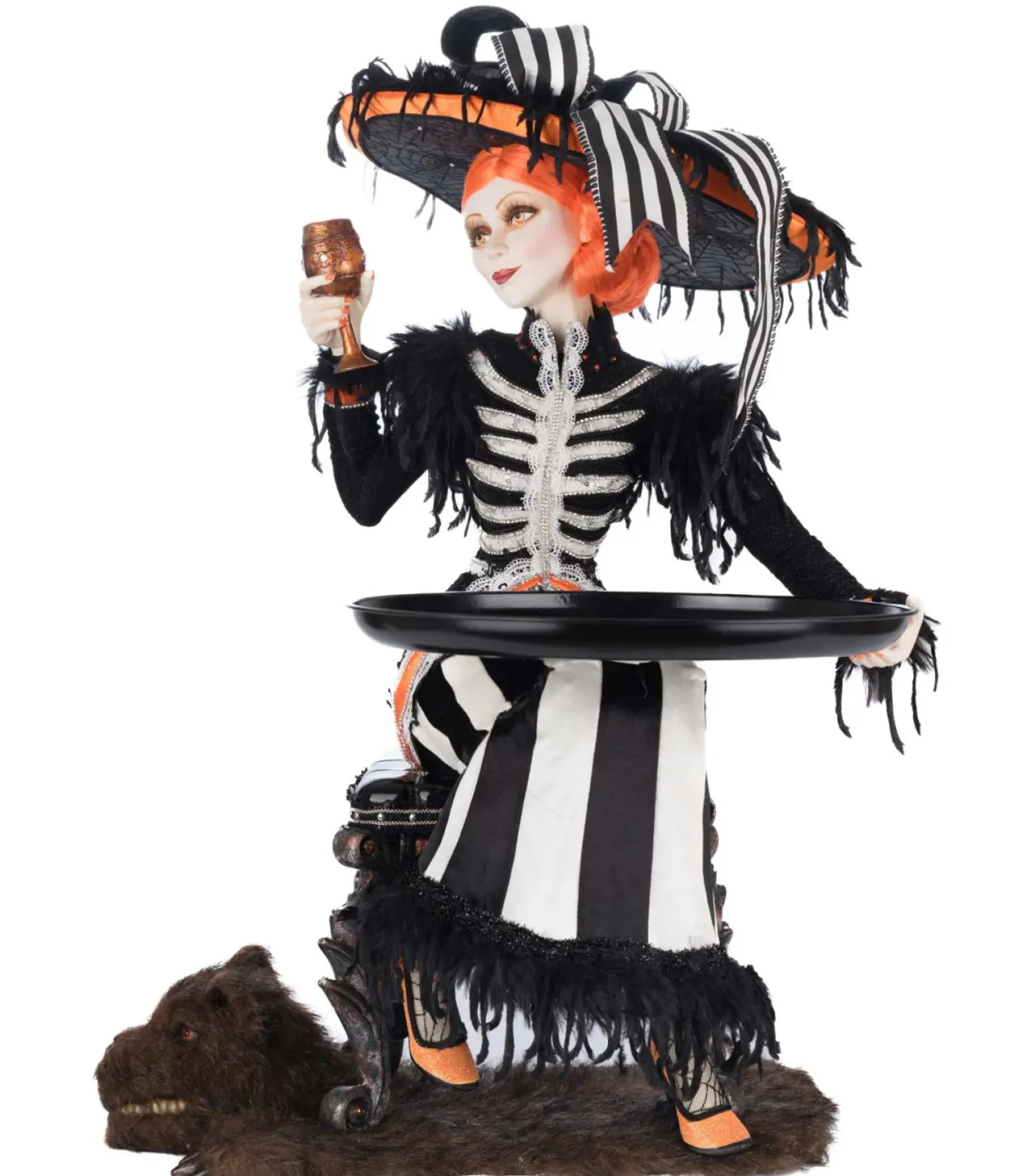 Katherine's Collection 24.5" Mrs. Macabre with Serving Tray Halloween Decoration 28-528672