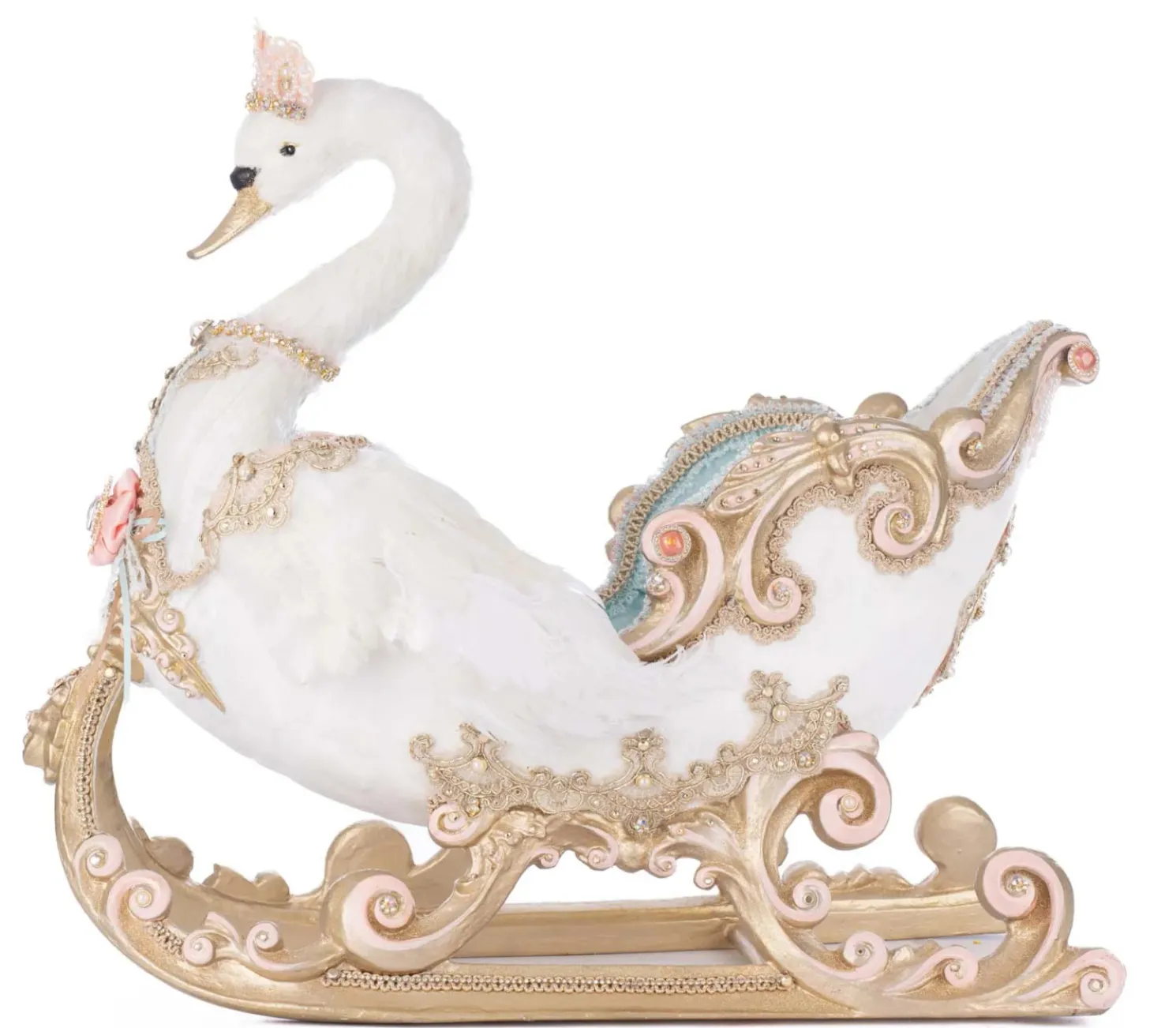 Katherine's Collection 21" Joyeux Noel Swan Sleigh Christmas Decoration 28-528846