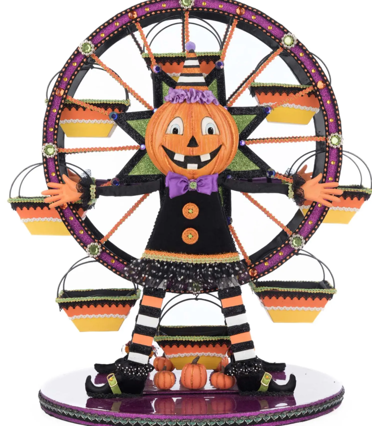 Katherine's Collection 21" Pumpkin Ferris Wheel Cupcake Holder Halloween Decoration 28-528636