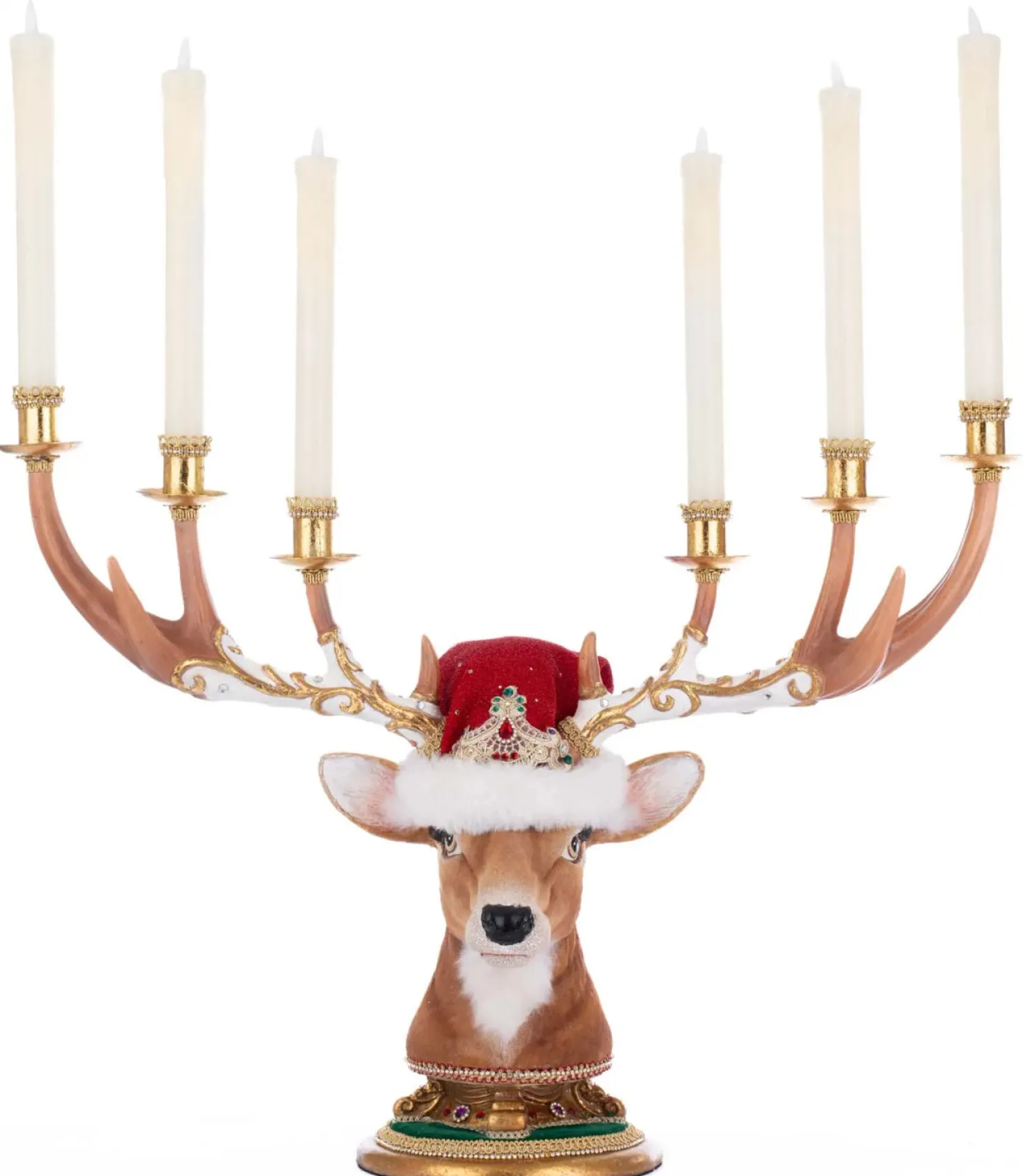 Katherine's Collection 26" Royal Christmas Ball Deer Head Candelabra Decoration 28-528814