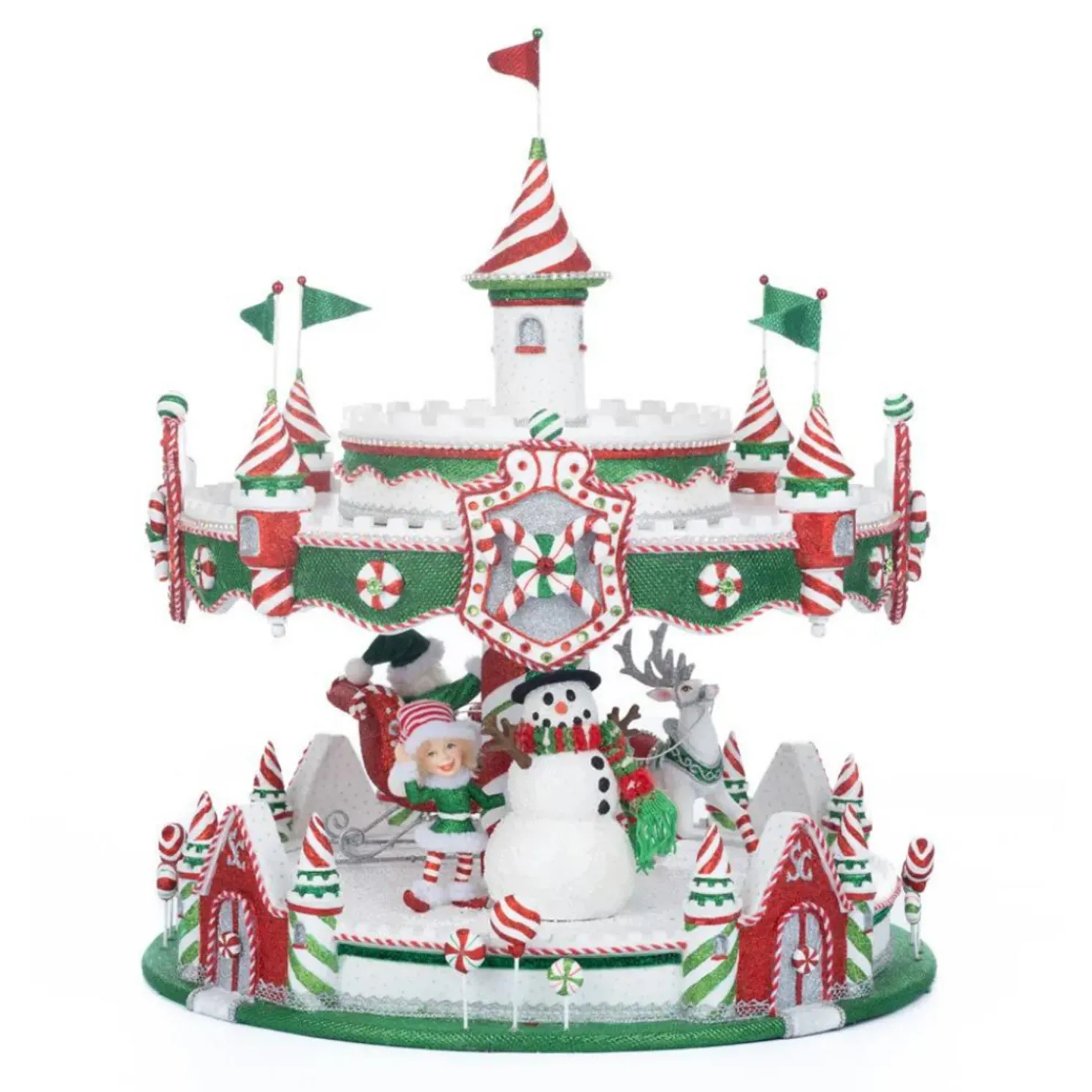 Katherine's Collection 48" Peppermint Palace Christmas Carousel Cupcake Server 28-328043