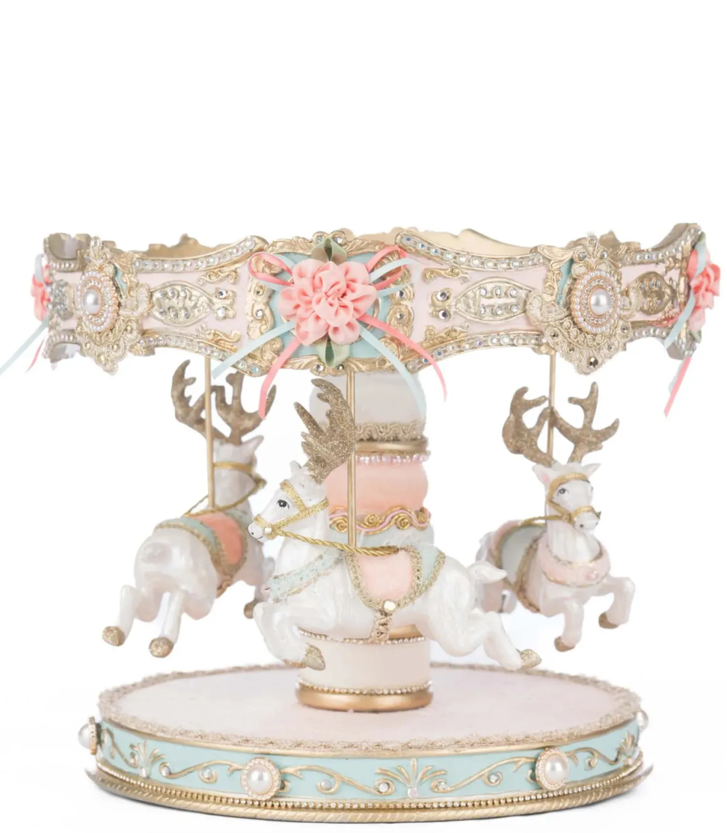 Katherine's Collection 11.5" Joyeux Noel Carousel Cake Plate Christmas Decoration 28-528851