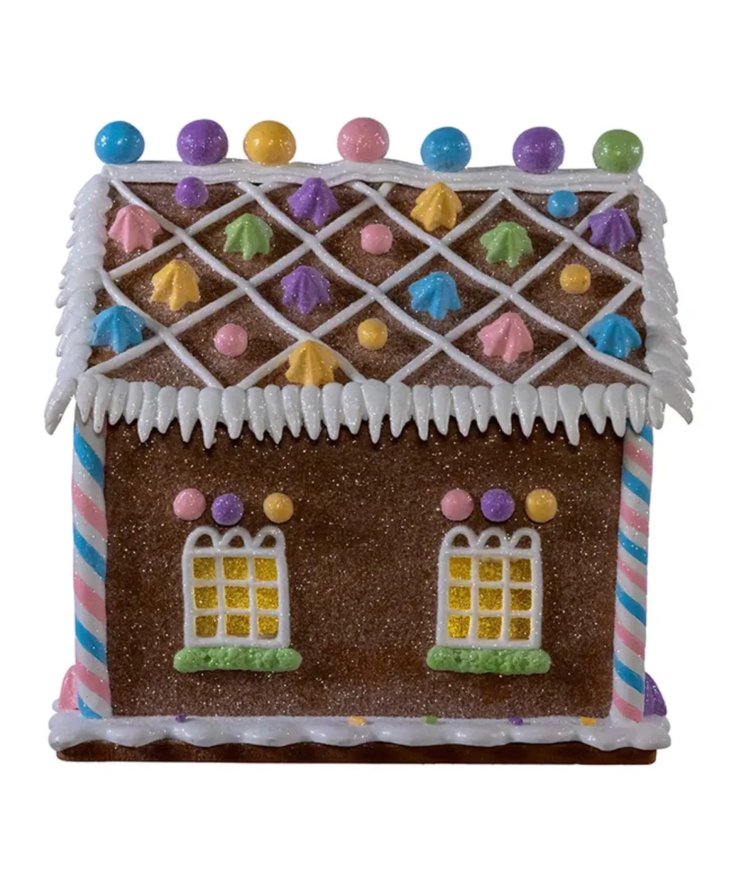 Kurt Adler 8. Battery Operated LED Lighted Gingerbread Bubblegum Factory JEL1415