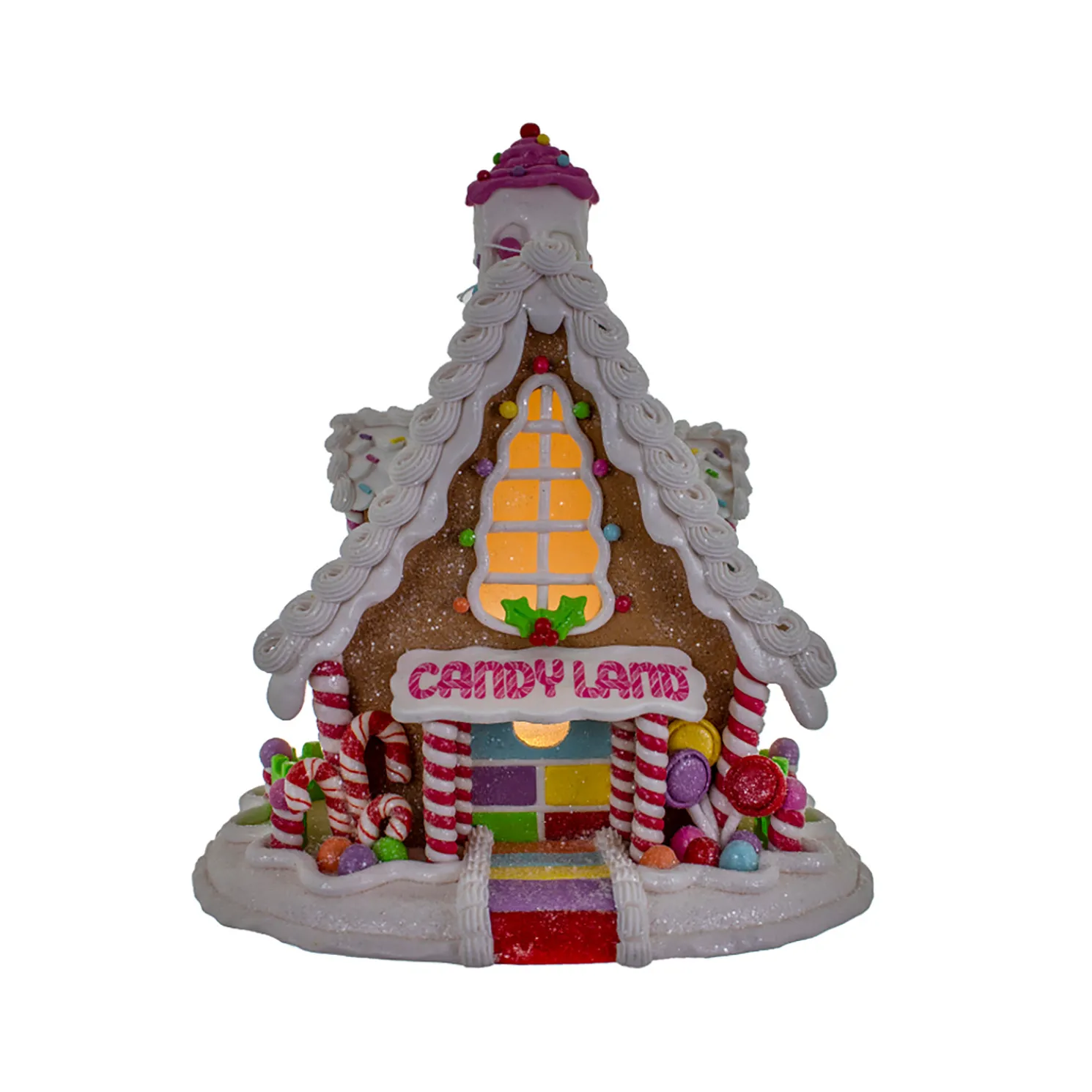 Kurt Adler 11" Battery Operated Light-Up Candyland Gingerbread House CN9231