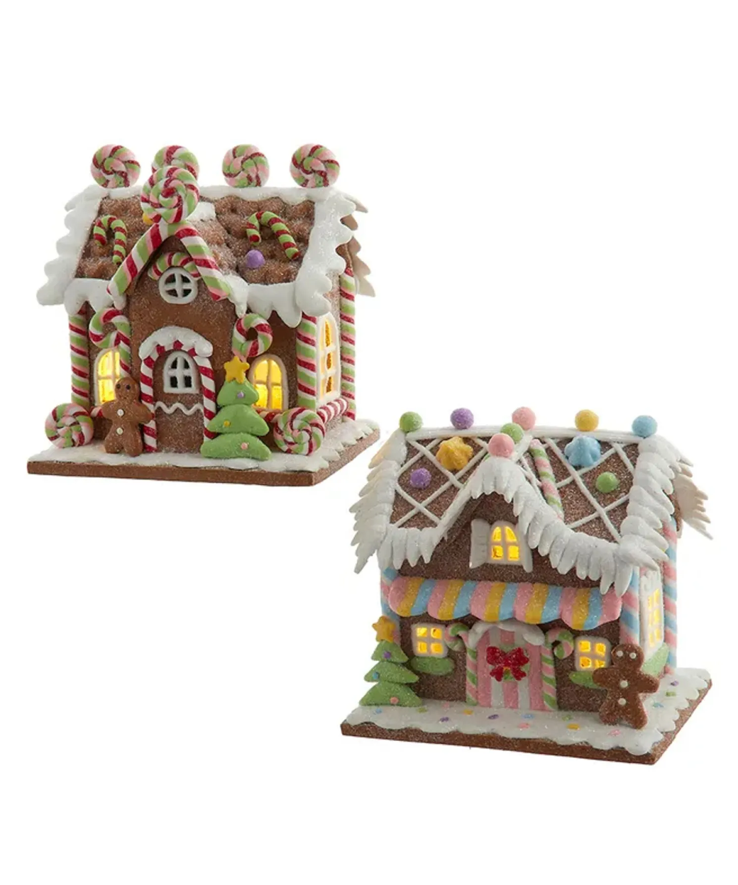 Kurt Adler 4.5" Battery Operated Light Up Lollipop House & Bubble Gum Factory Gingerbread Christmas Ornament JEL1417