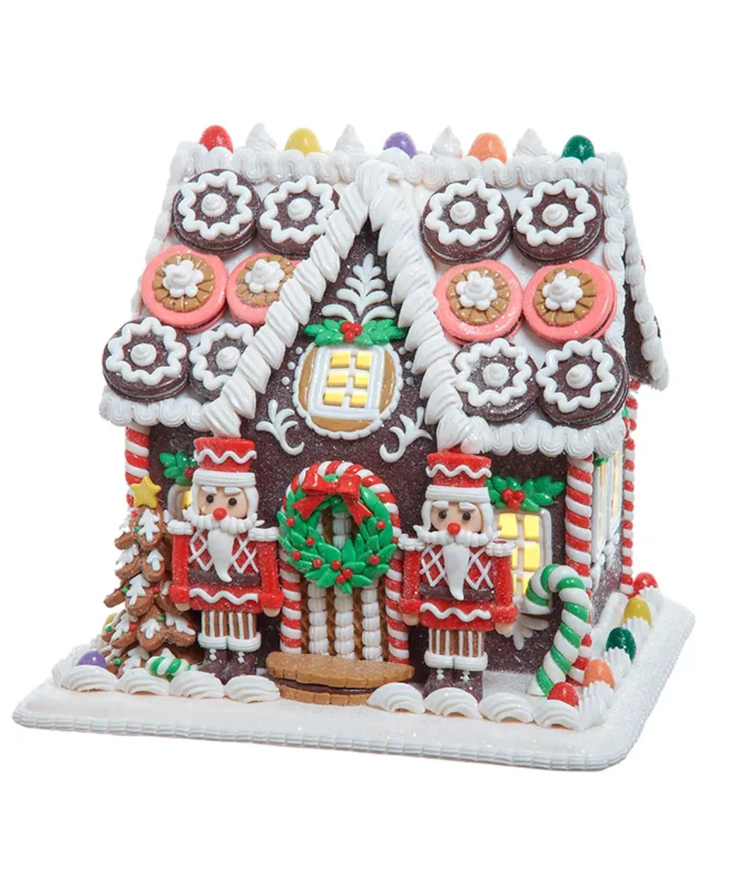 Kurt Adler 9.5" Battery Operated LED Cookie Gingerbread House Christmas Decoration GBJ0058
