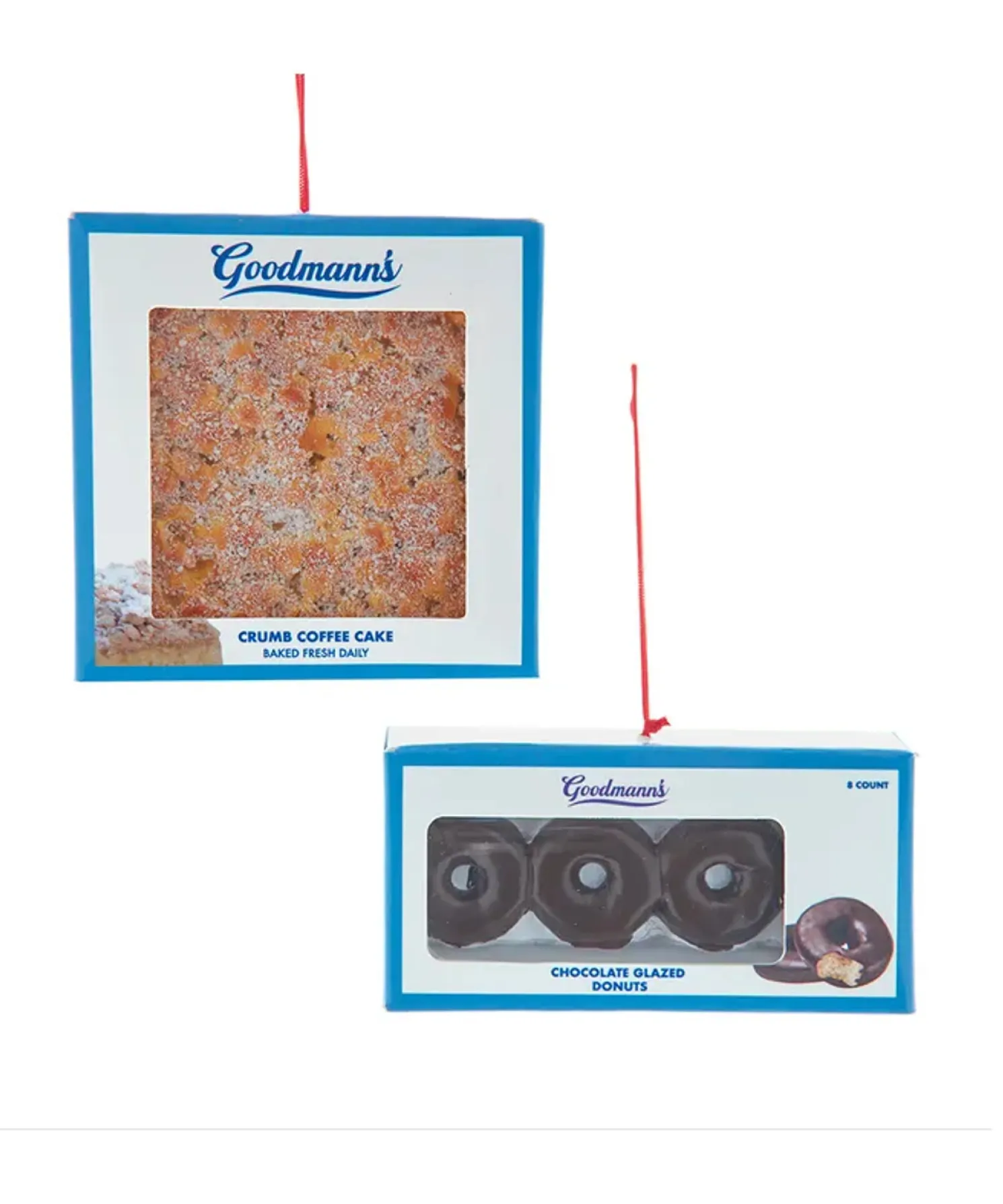 Kurt Adler 3.75" Crumb Coffee Cake or Chocolate Donuts Christmas Ornament J9256