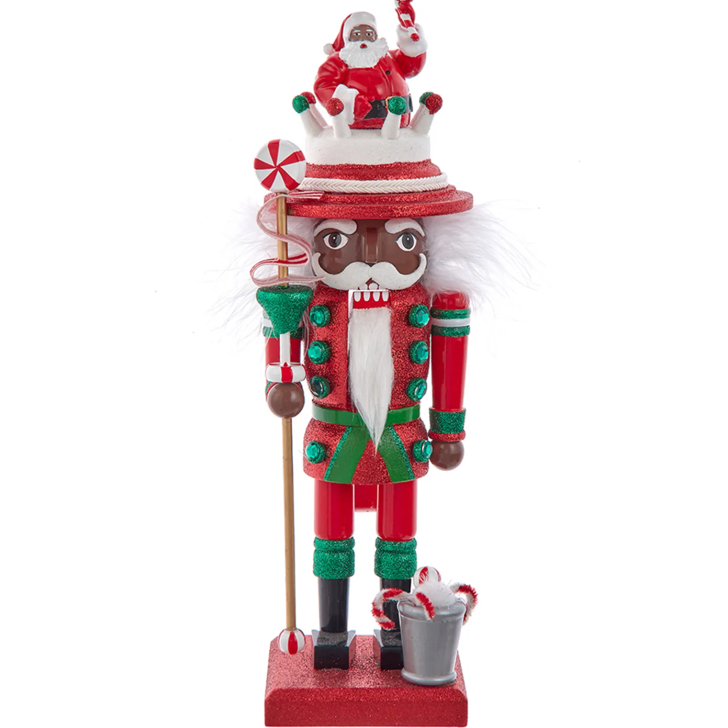 Kurt Adler 10" Hollywood Nutcrackers African American Santa Nutcracker HA0698
