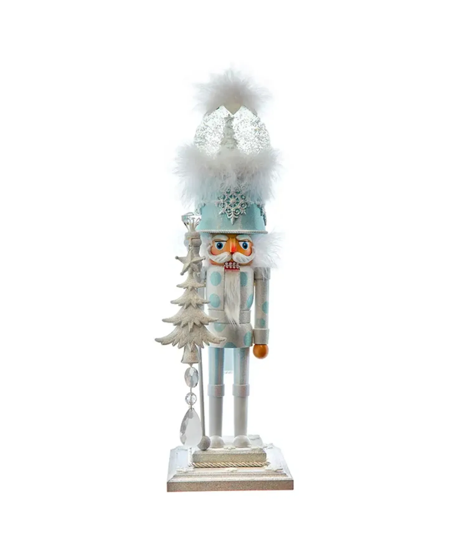 Kurt Adler 20" Hollywood Nutcrackers Lighted Animated Musical White Soldier Water Globe Hat Nutcracker HA0729