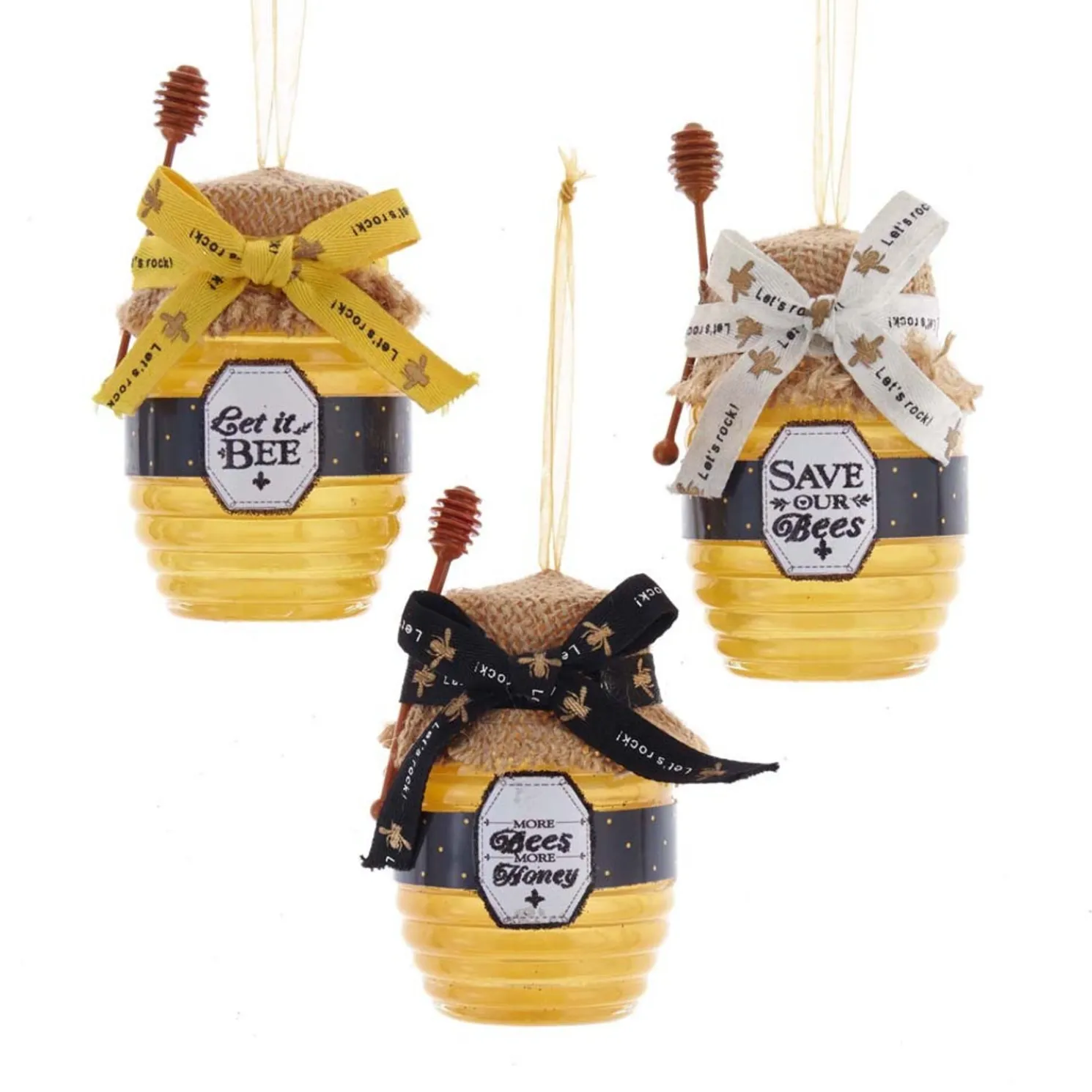 Kurt Adler 4.25" Honey Jar Christmas Ornament T2705