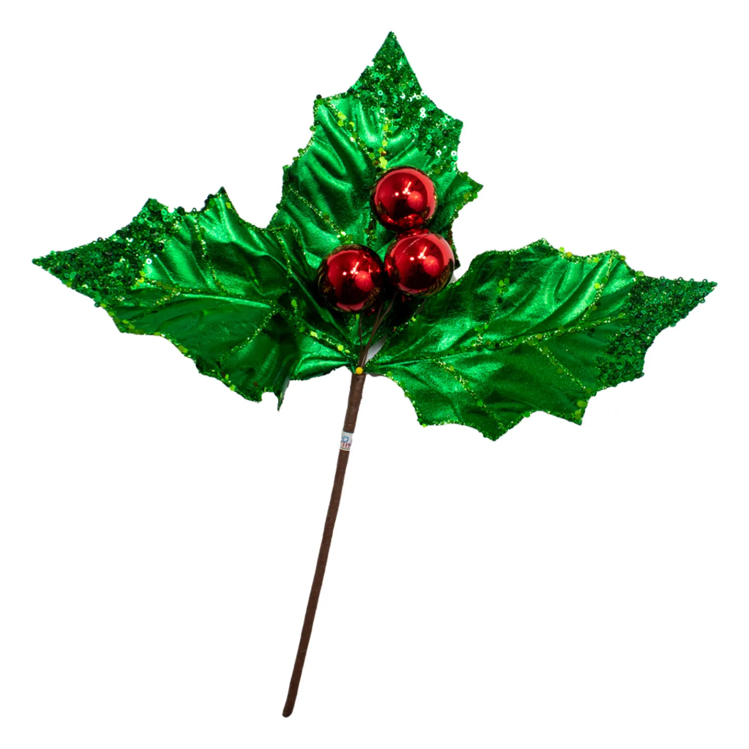 Kurt Adler 19" Large Green Holly Leaf With Red Berry Pick C0305