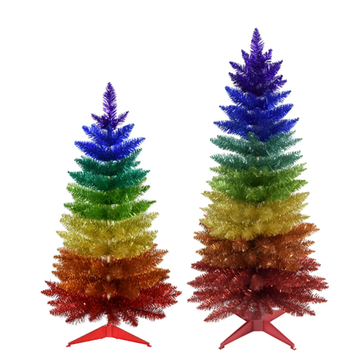 Kurt Adler 3' or 4' Un-Lit Rainbow Foil Artificial Christmas Tree