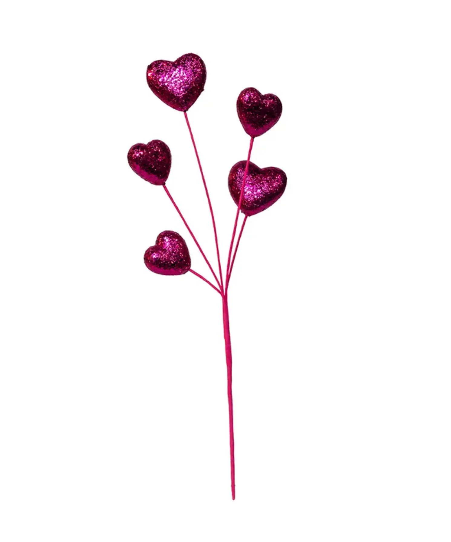 Kurt Adler 19" Pink Glitter Heart Christmas Tree Spray C9598